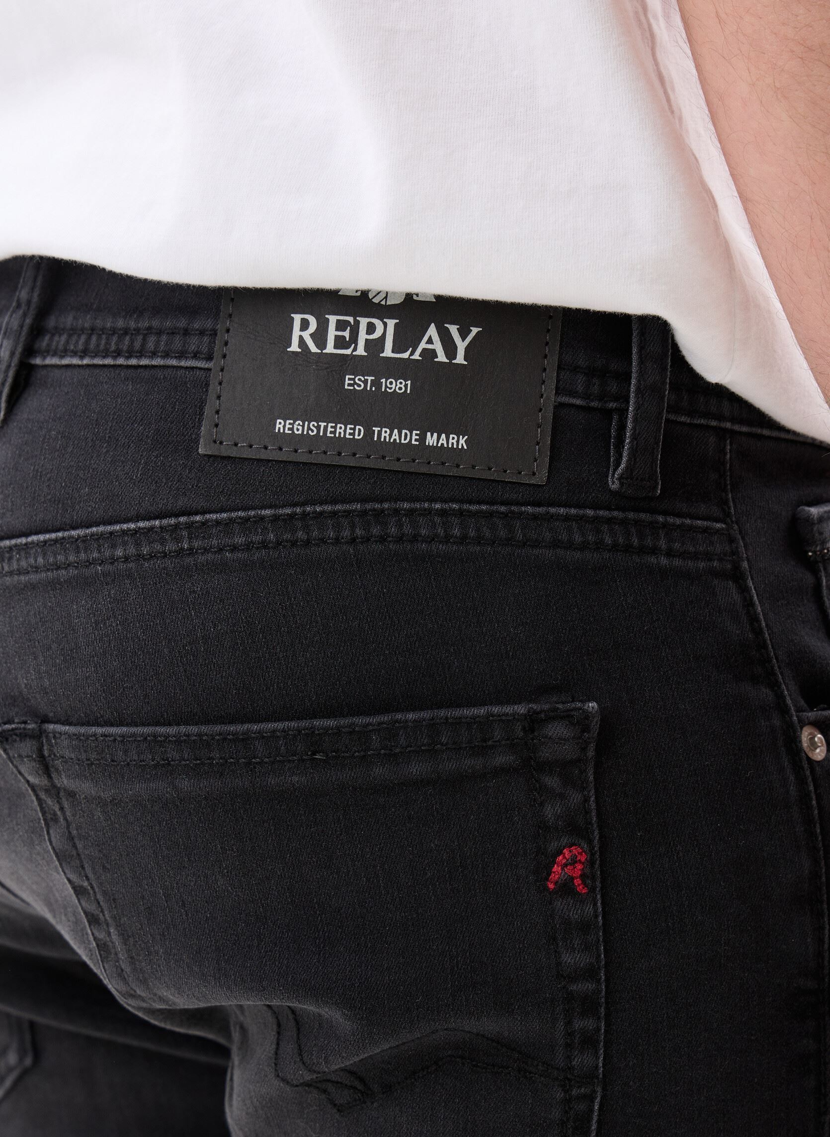 Jeans GROVER jean tapered homme noir Replay Jeans GROVER jean tapered homme noir Black