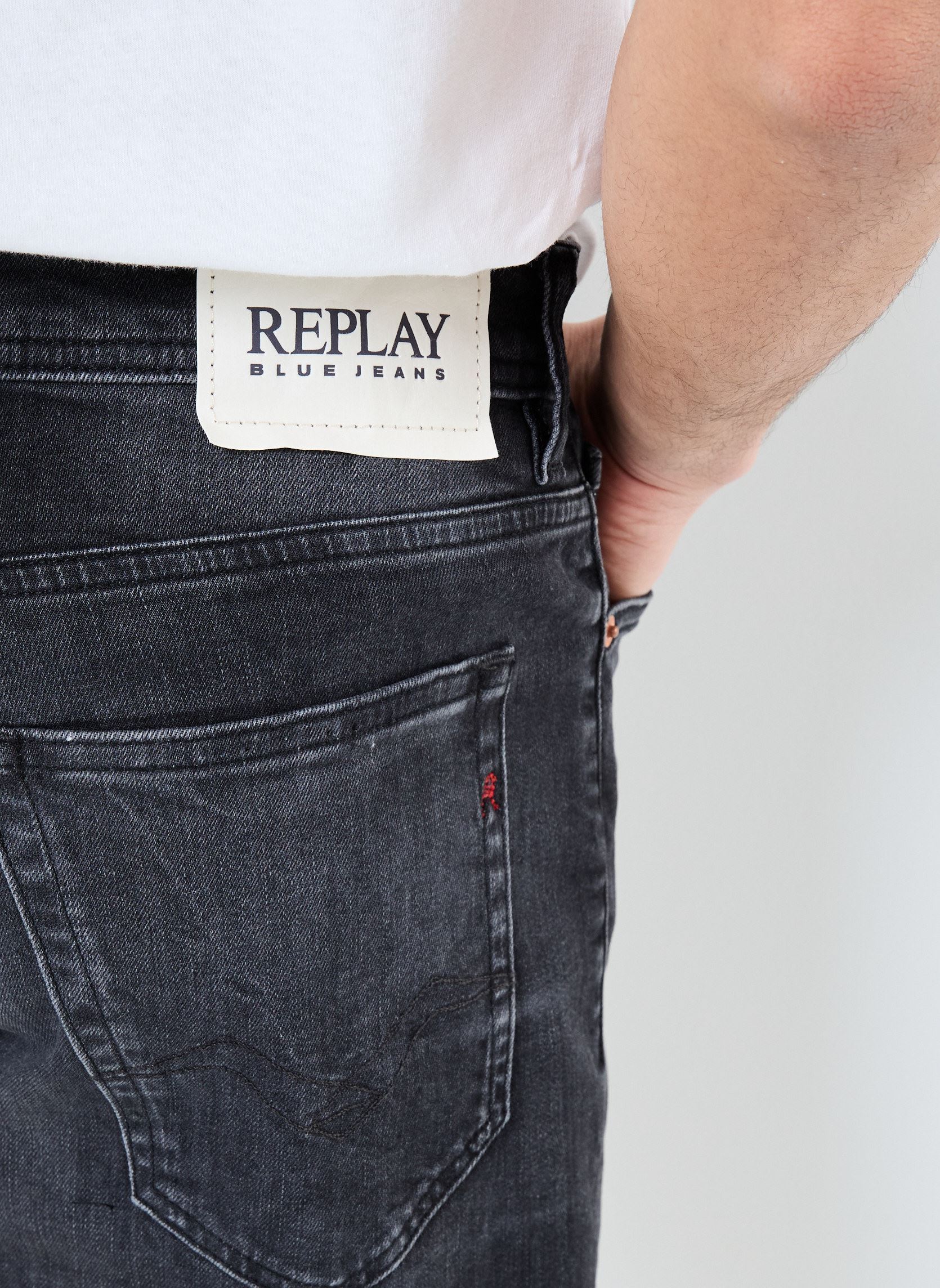 Jeansshorts Grover Short herren schwarz Replay Jeansshorts Grover Short herren schwarz BLACK DELAVÈ
