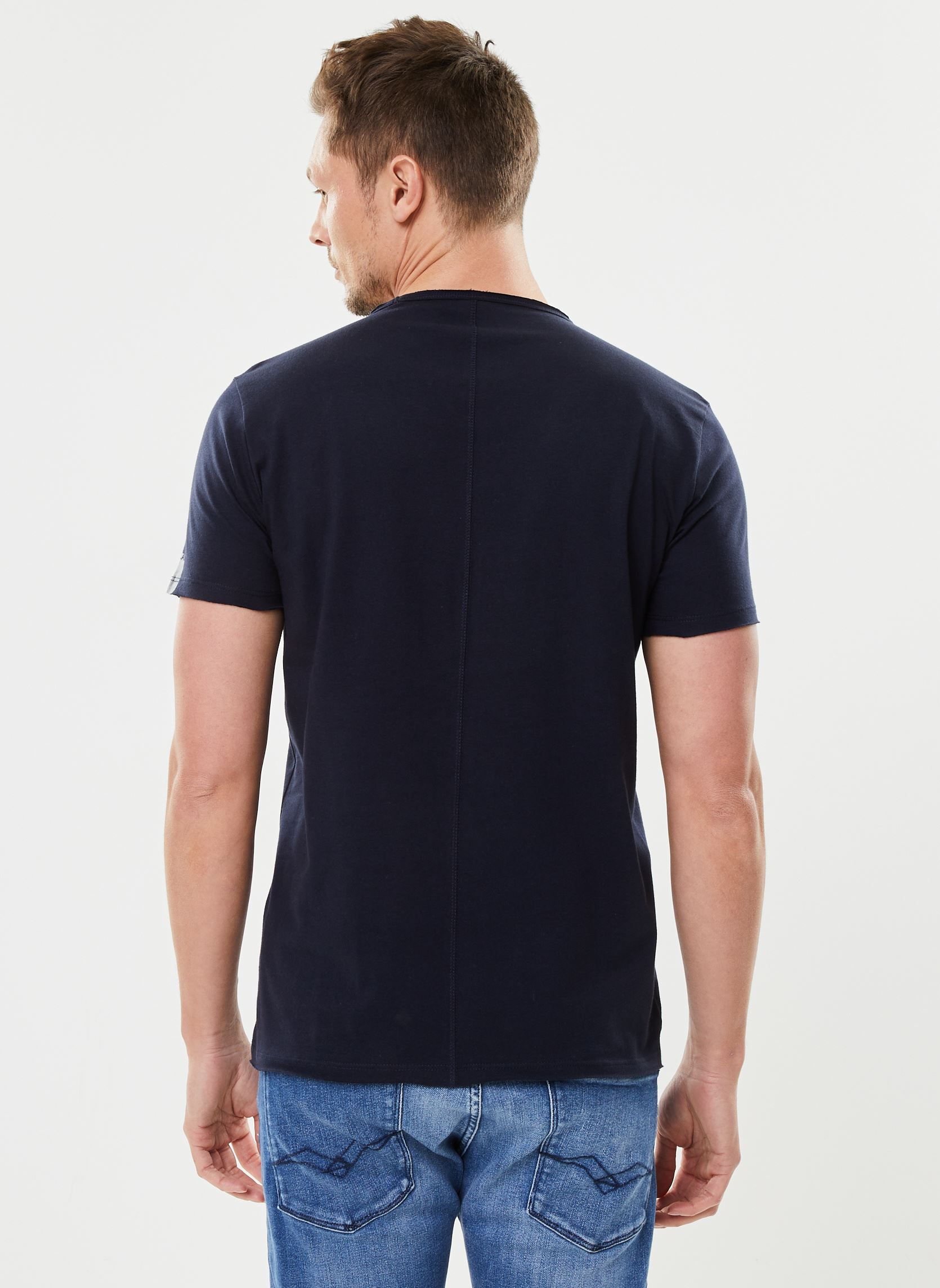 Kurzarm-T-Shirts T-shirt col rond basic marine herren blau Replay Kurzarm-T-Shirts T-shirt col rond basic marine herren blau Midnight Blue