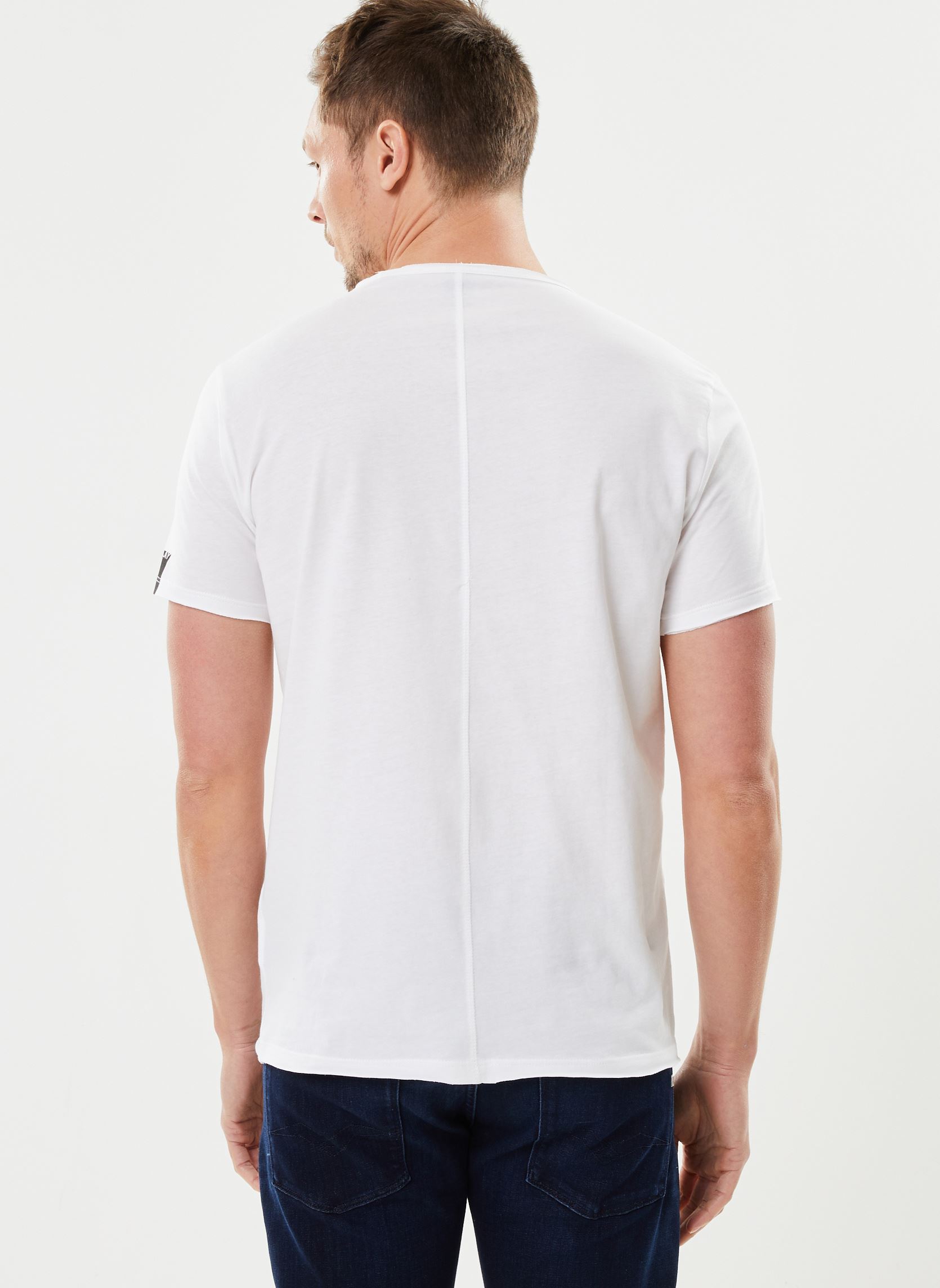 Kurzarm-T-Shirts T-shirt col rond basic blanc herren weiß Replay Kurzarm-T-Shirts T-shirt col rond basic blanc herren weiß White