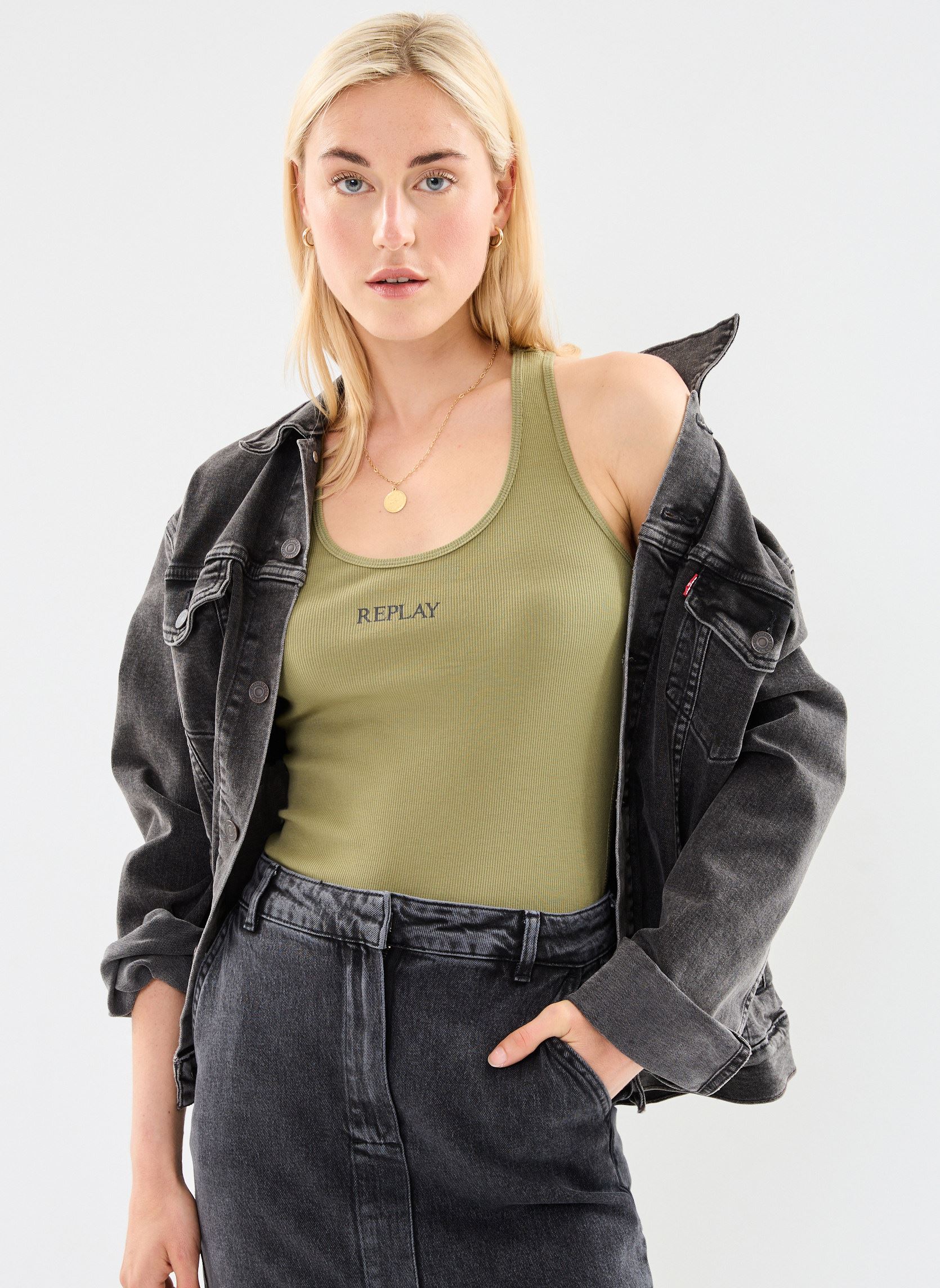 Vêtements Replay Debardeur petit logo replay pour Accessoires