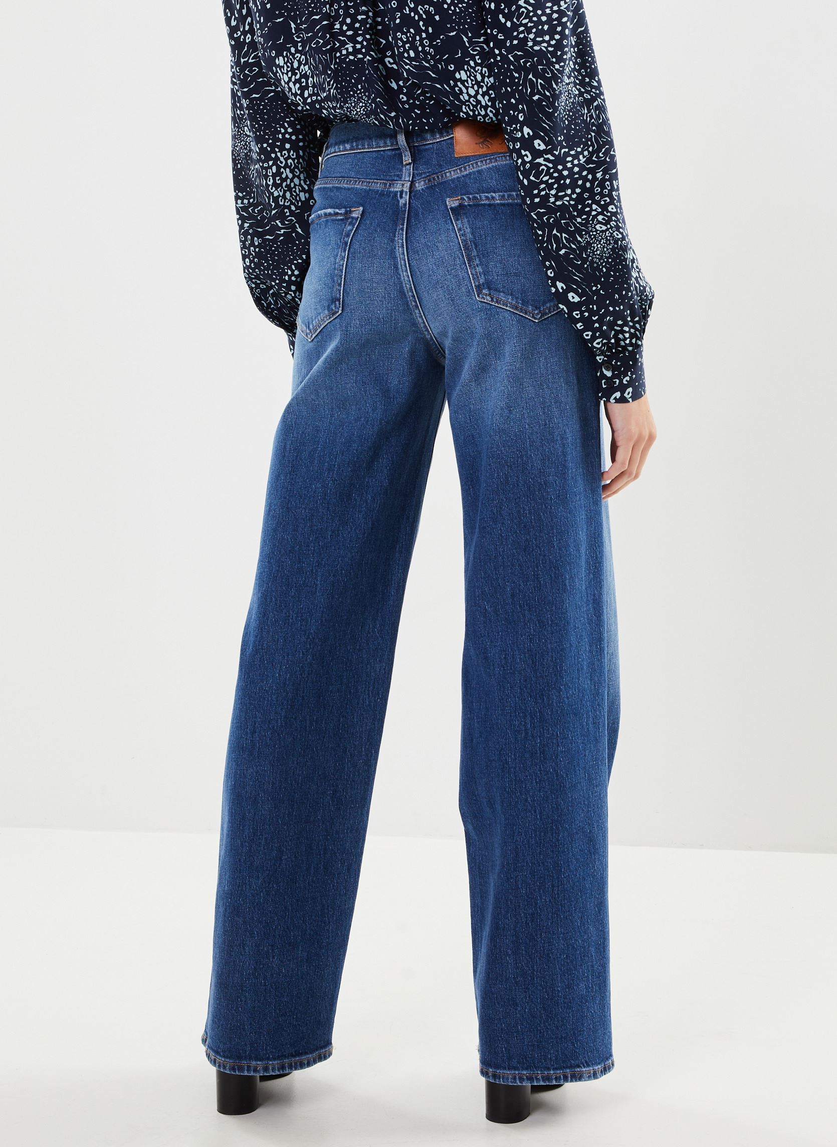 Wijde jeans / Flared Jeans CARY jean large medium blue dames blauw Replay Wijde jeans / Flared Jeans CARY jean large medium blue dames blauw MEDIUM BLUE