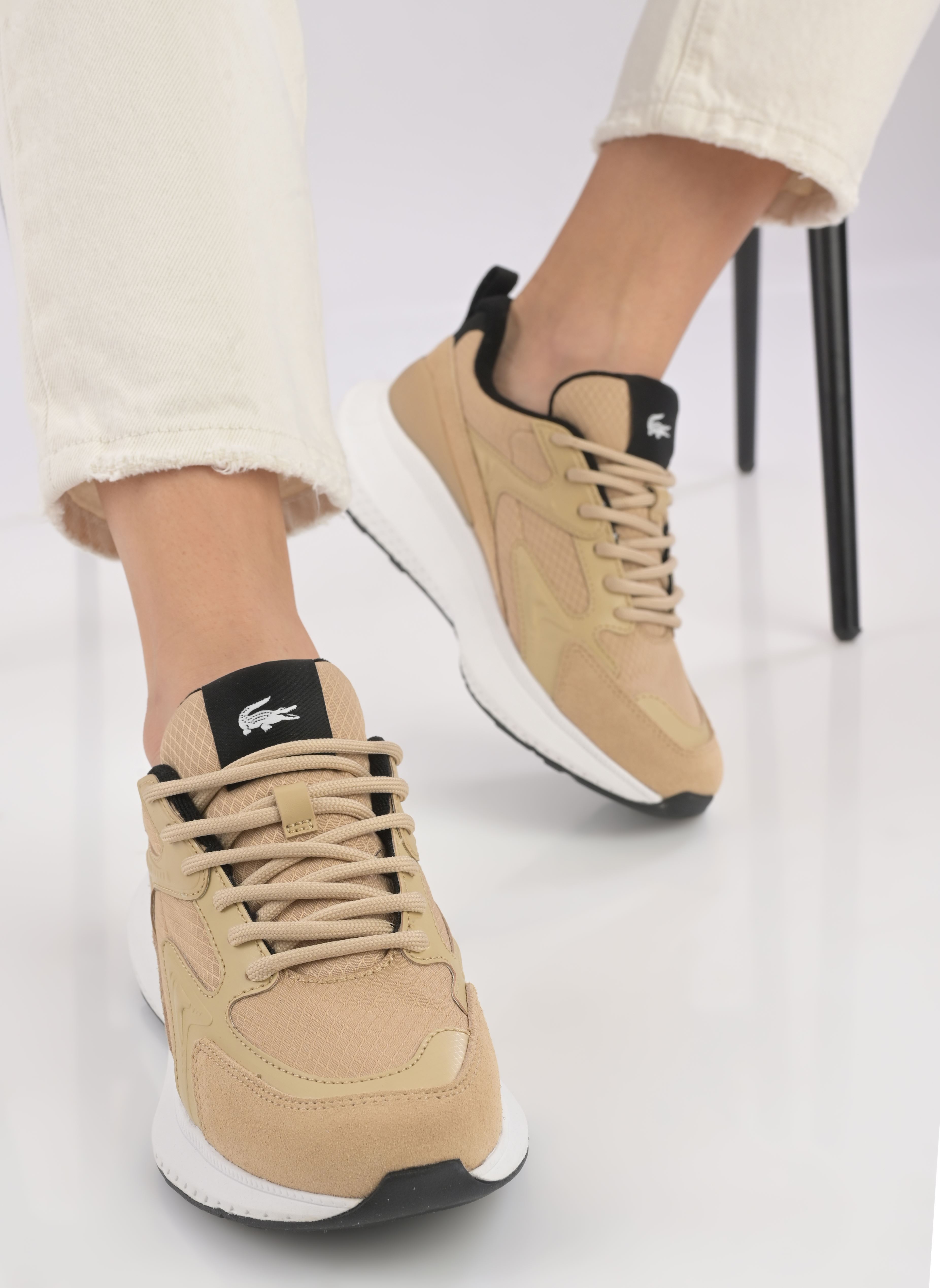 Sport Sneakers L003 Evo W dames beige Lacoste Sport Sneakers L003 Evo W dames beige LT BRW/WHT