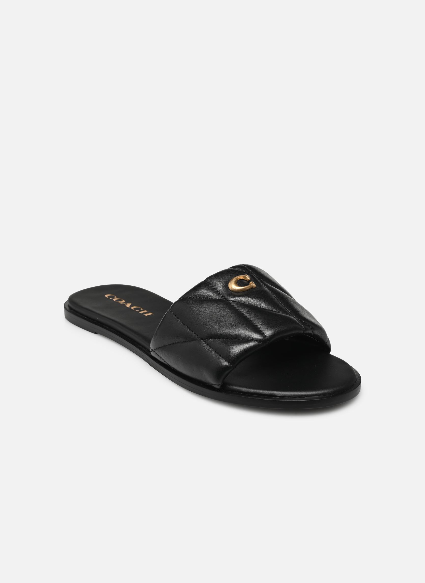 Mules et sabots Holly Quilted Leather Sandal femme noir Coach Mules et sabots Holly Quilted Leather Sandal femme noir BLACK