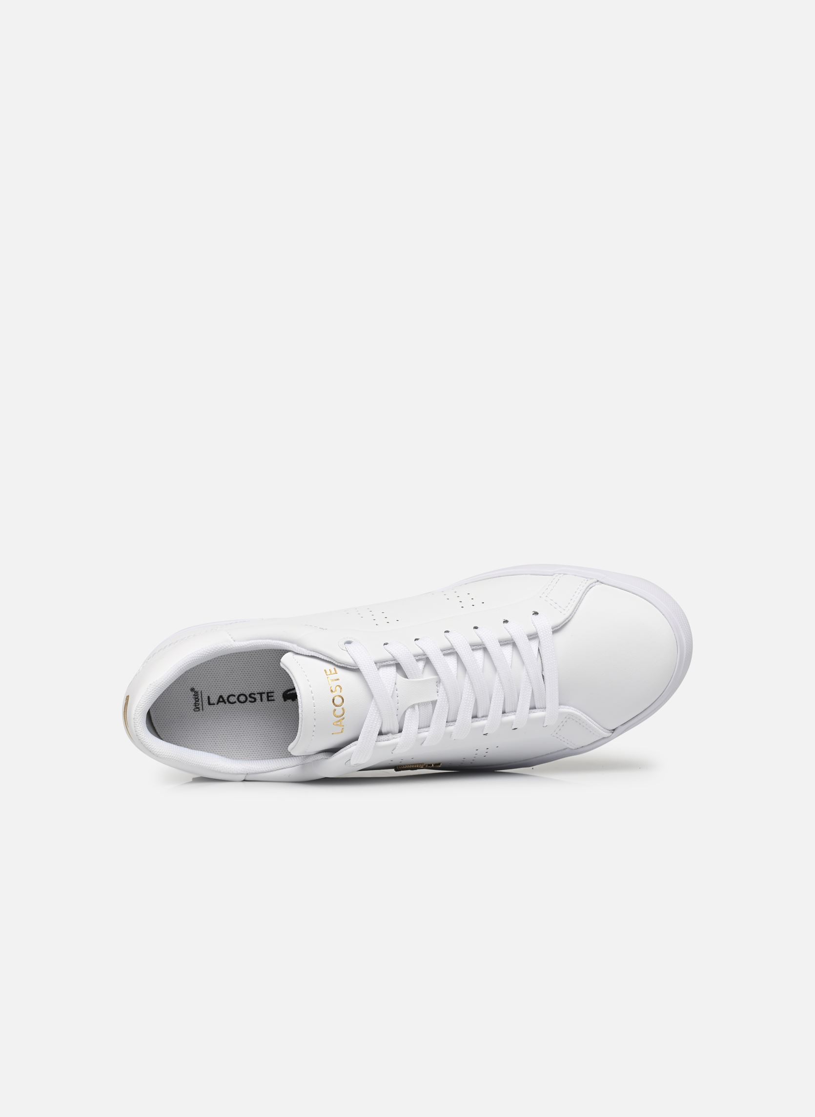 Sneakers Powercourt 2.0 dames wit Lacoste Sneakers Powercourt 2.0 dames wit WHT/GLD