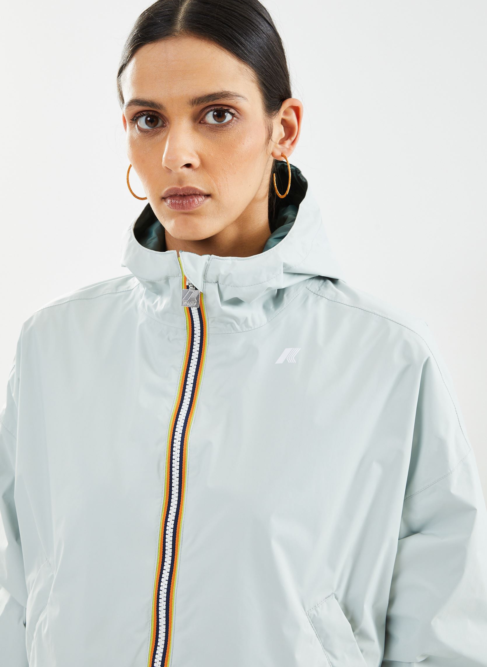 Chaquetas impermeables Laurette Eco Plus Double Woman mujer gris K-Way Chaquetas impermeables Laurette Eco Plus Double Woman mujer gris GREY S - GREEN P