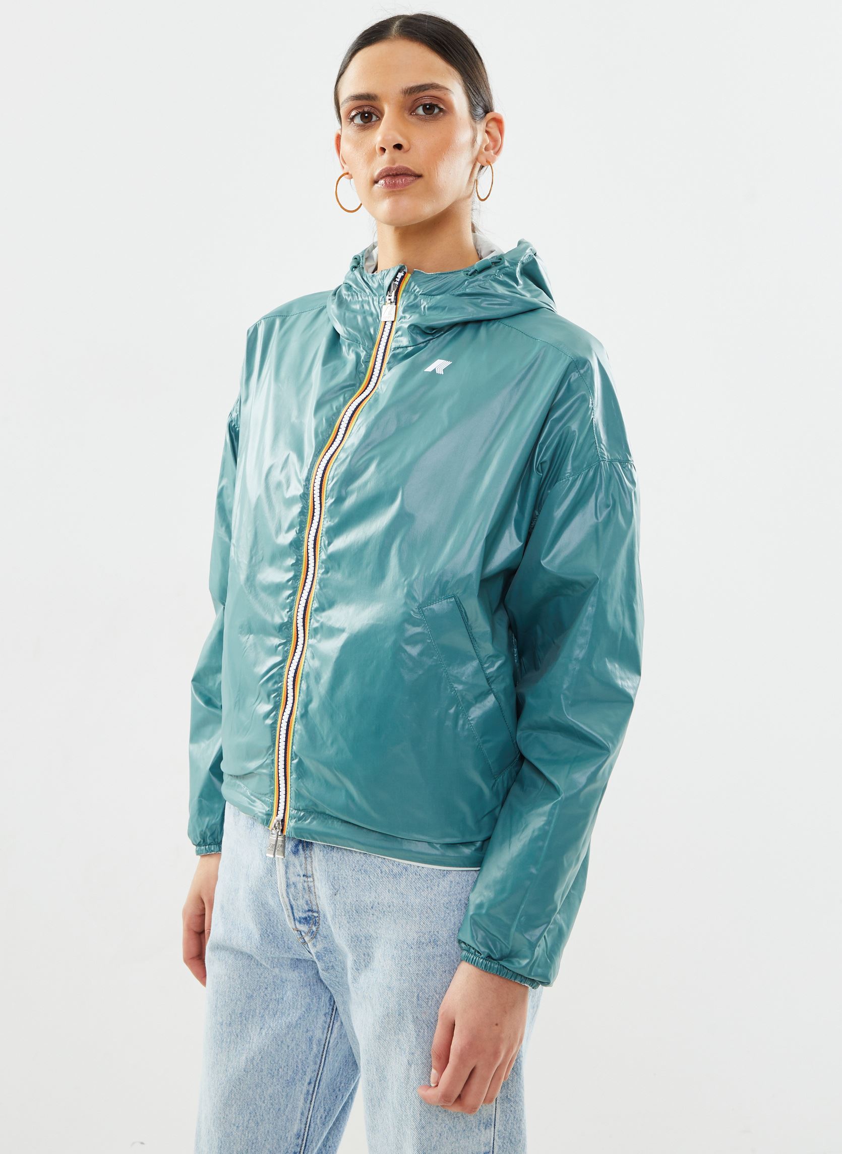 Chaquetas impermeables Laurette Eco Plus Double Woman mujer gris K-Way Chaquetas impermeables Laurette Eco Plus Double Woman mujer gris GREY S - GREEN P
