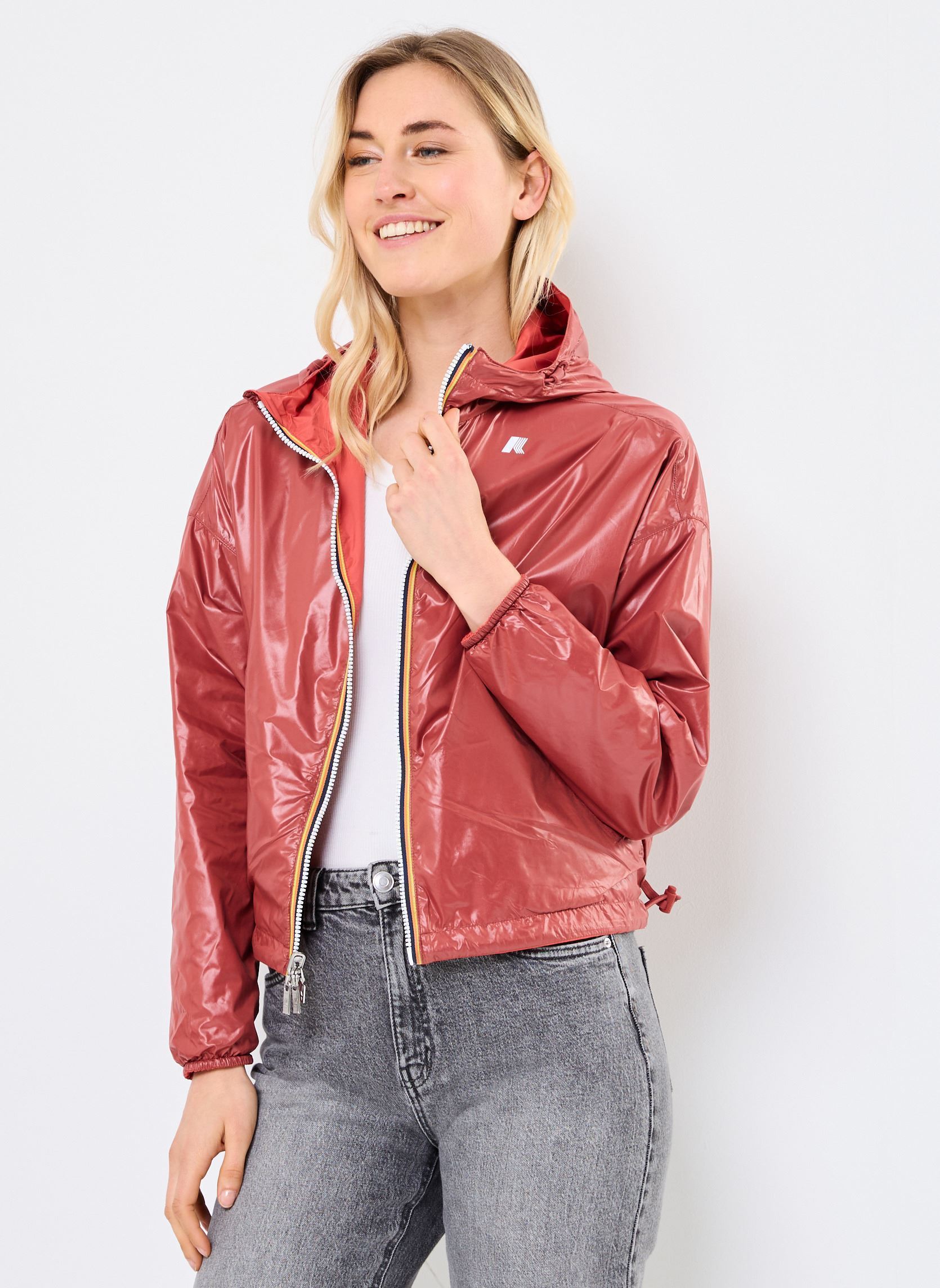 Regenjacken Laurette Eco Plus Double Woman damen rot K-Way Regenjacken Laurette Eco Plus Double Woman damen rot RED JASPER - RED BROWNISH