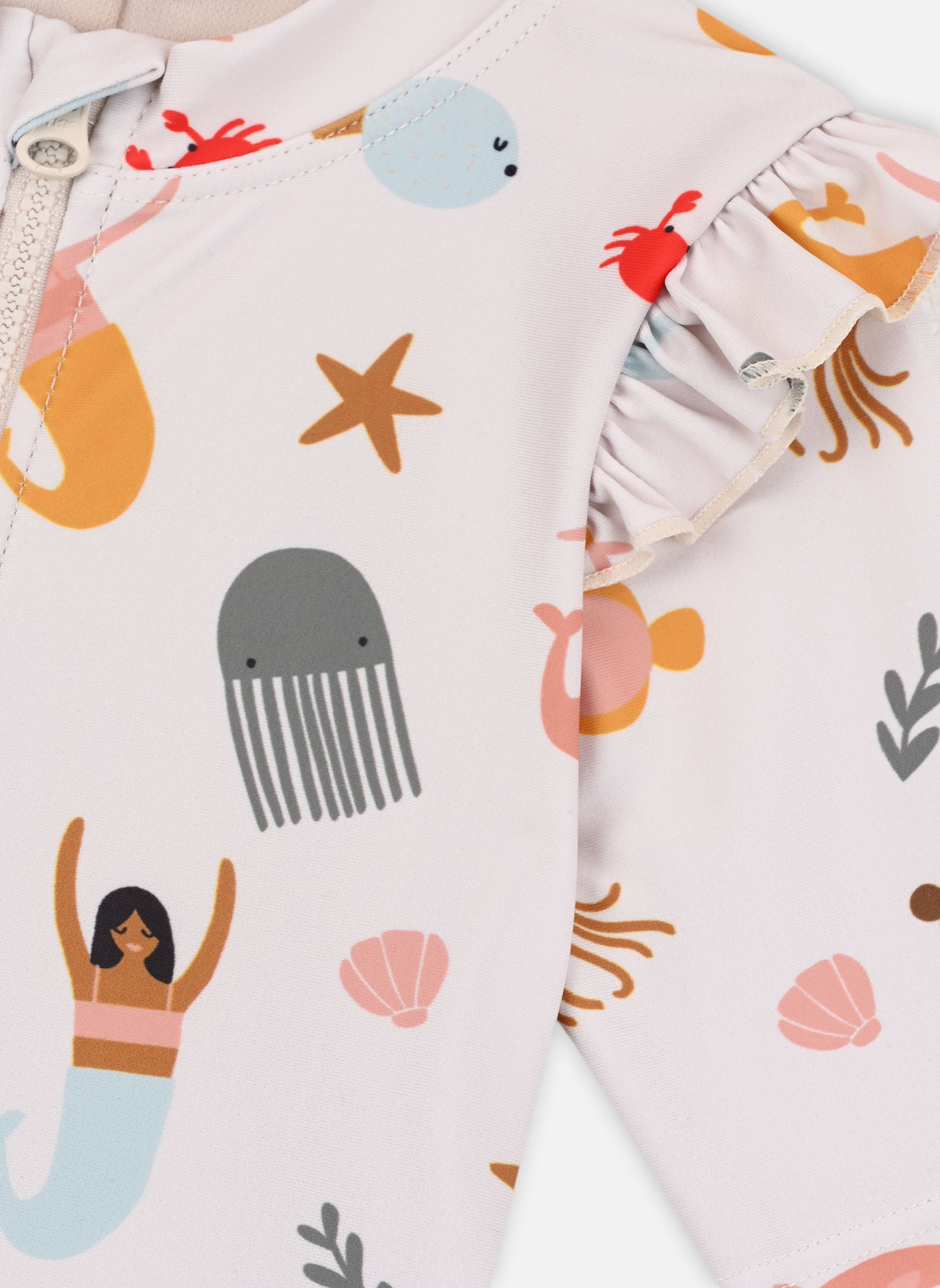 Onesie Amel Printed Swim Jumpsuit meisjes wit Liewood Onesie Amel Printed Swim Jumpsuit meisjes wit MERMAIDS / SANDY