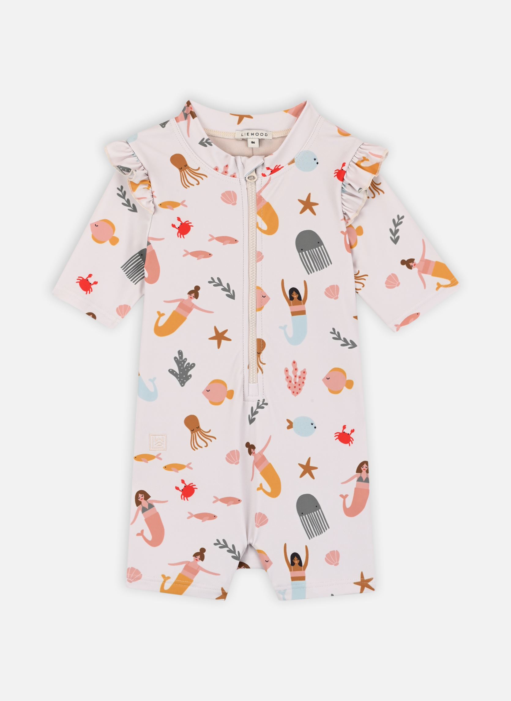 Onesie Amel Printed Swim Jumpsuit meisjes wit Liewood Onesie Amel Printed Swim Jumpsuit meisjes wit MERMAIDS / SANDY