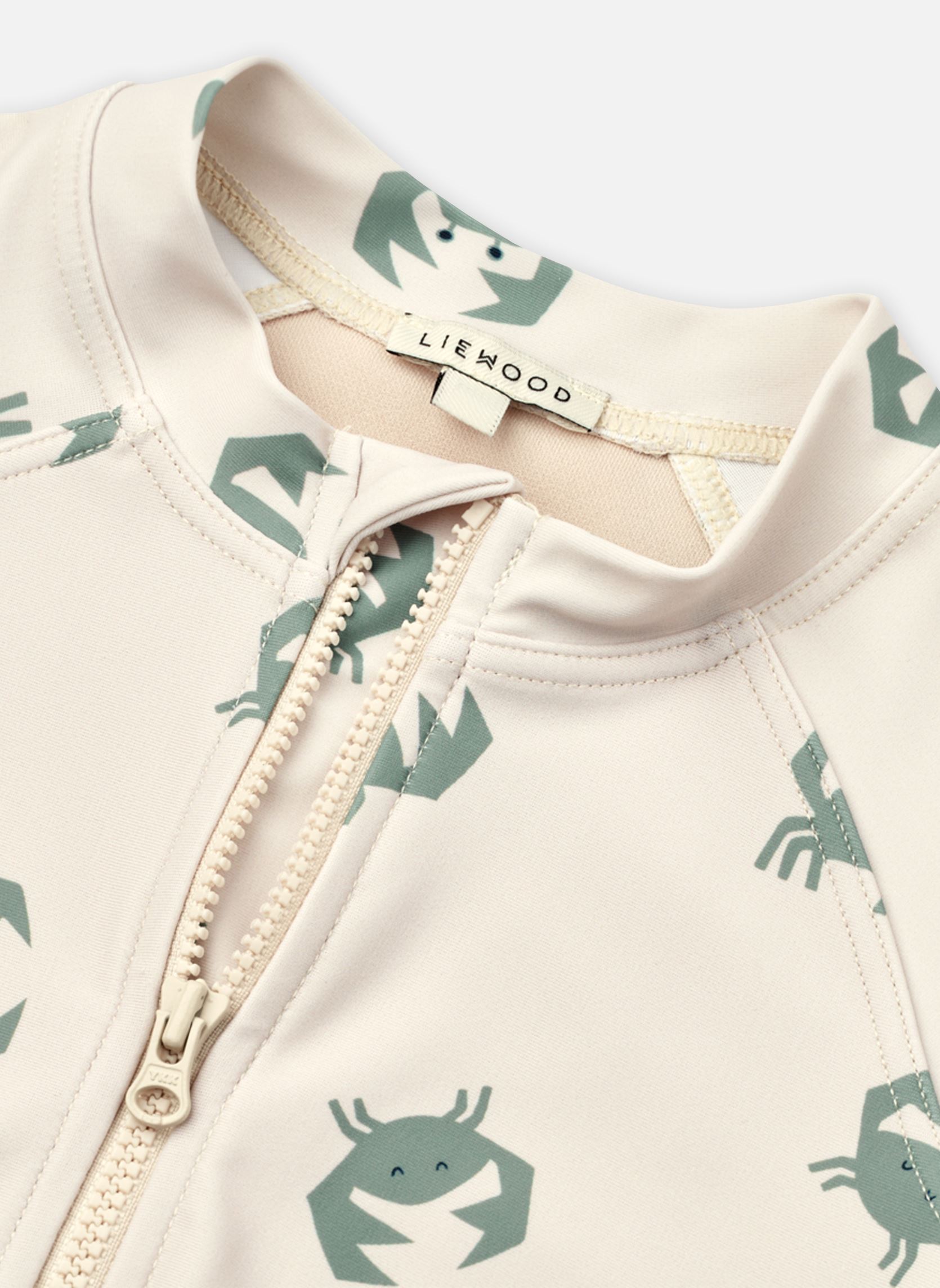 Onesie Max Printed Swim Jumpsuit meisjes wit Liewood Onesie Max Printed Swim Jumpsuit meisjes wit CRAB SANDY