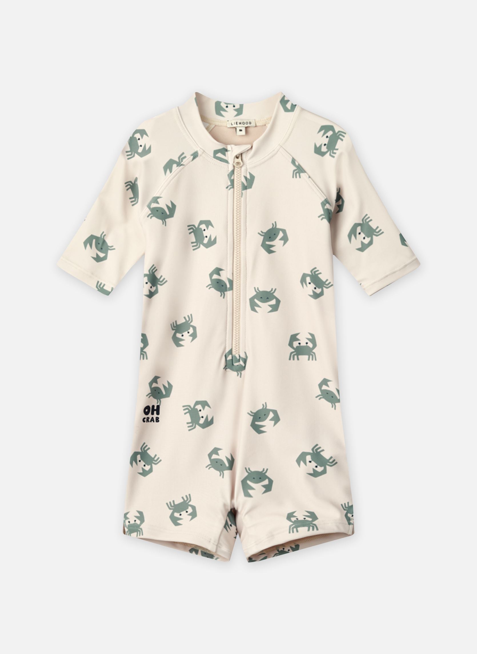 Onesie Max Printed Swim Jumpsuit meisjes wit Liewood Onesie Max Printed Swim Jumpsuit meisjes wit CRAB SANDY