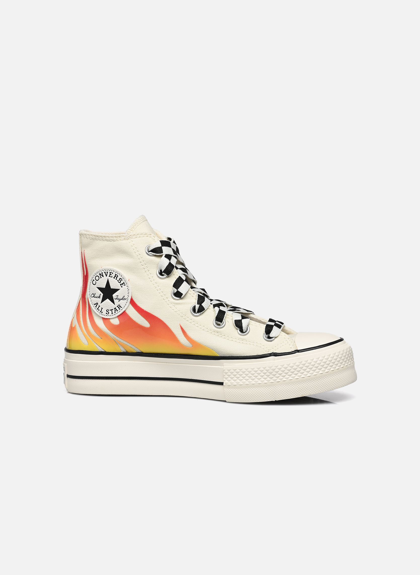 Baskets toile Chuck Taylor All Star Lift Canvas Flame femme blanc Converse Baskets toile Chuck Taylor All Star Lift Canvas Flame femme blanc EGRET/ENAMEL RED/BLACK