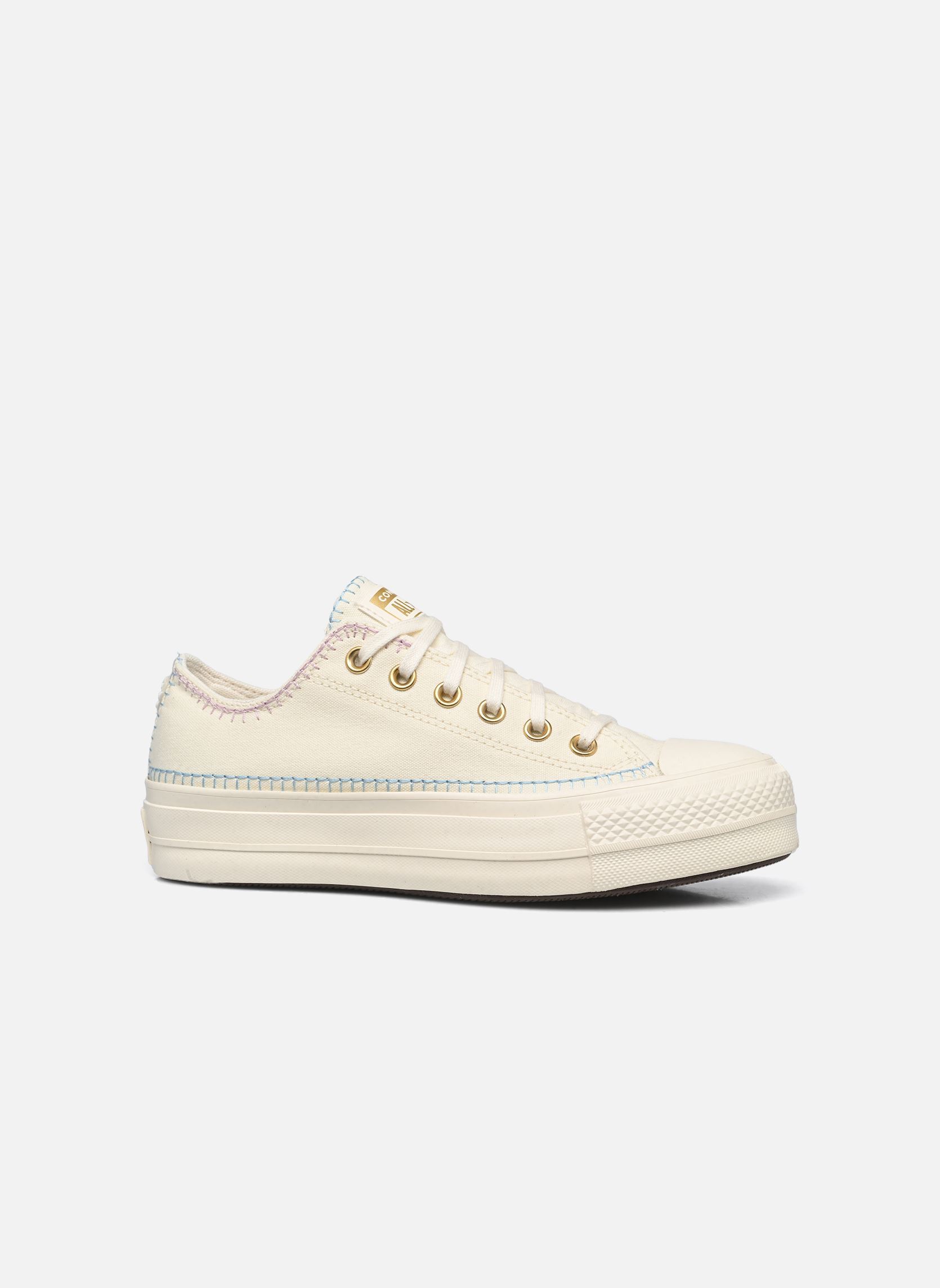 Leinen-Sneaker Chuck Taylor All Star Lift Stitch Sich O damen weiß Converse Leinen-Sneaker Chuck Taylor All Star Lift Stitch Sich O damen weiß KHAKI/OFF WHITE