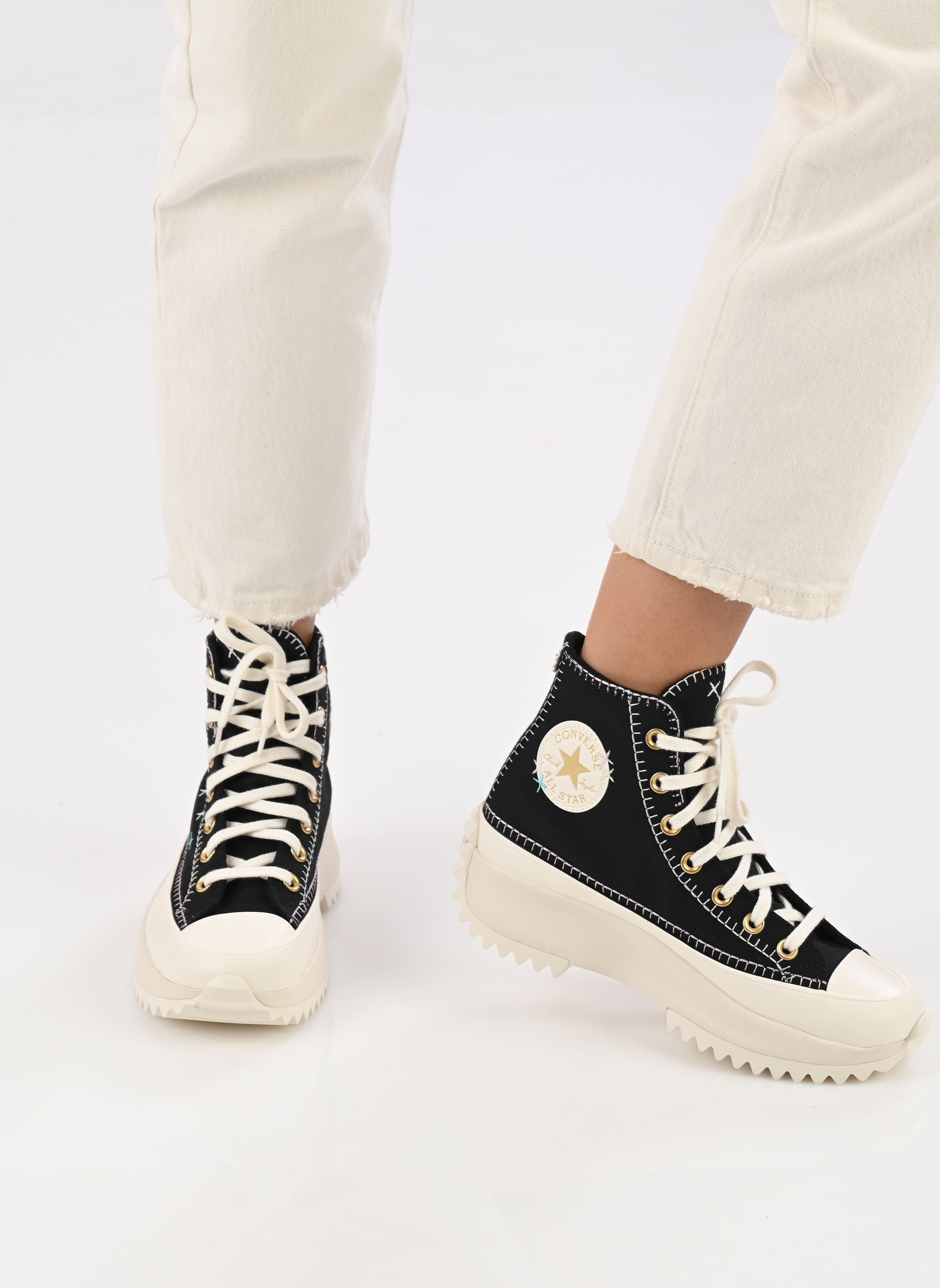 Print sneakers Run Star Hike Stitch Sich Hi dames zwart Converse Print sneakers Run Star Hike Stitch Sich Hi dames zwart BLACK
