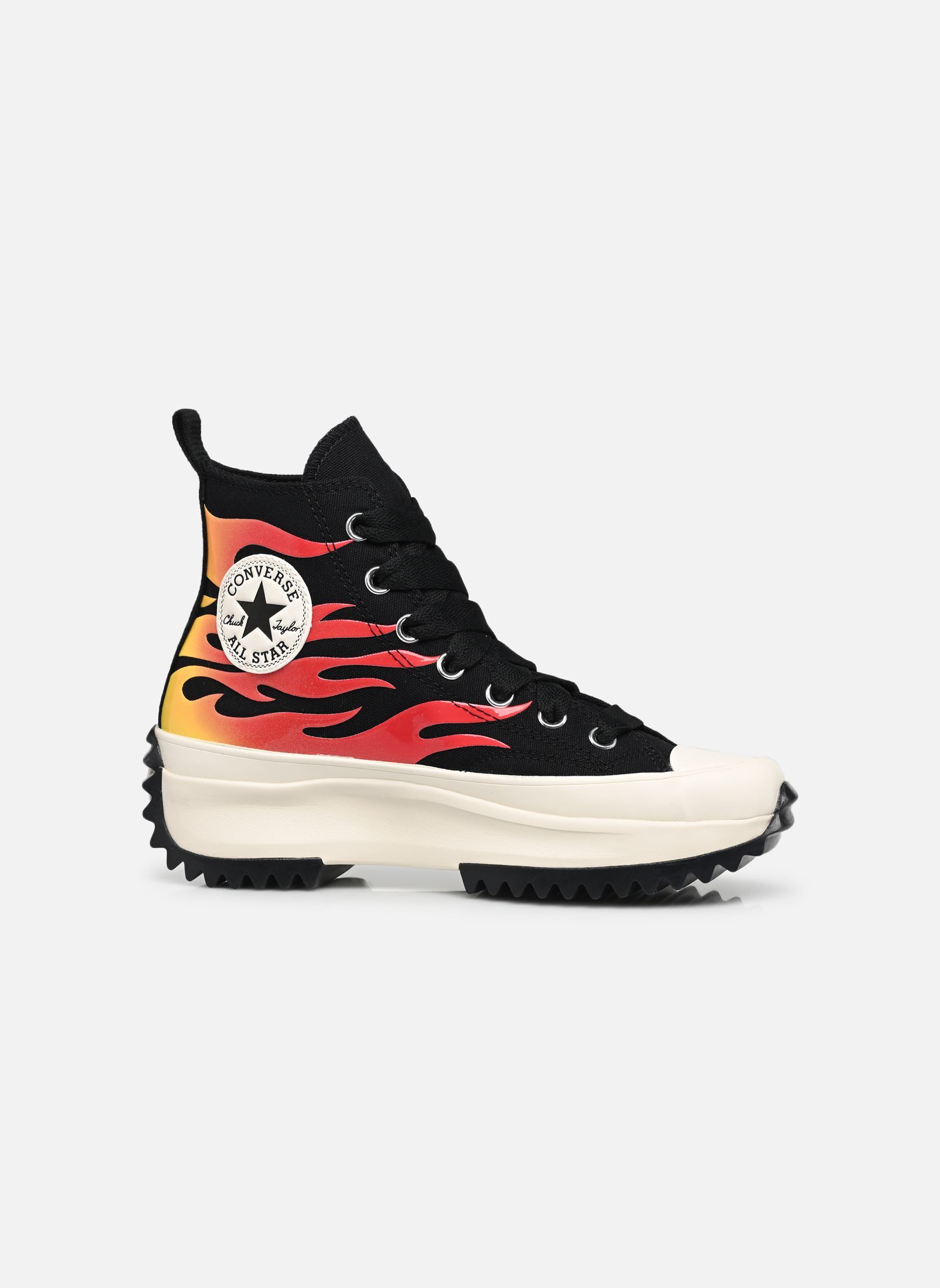 Leinen-Sneaker Run Star Hike Flame Check Hi damen schwarz Converse Leinen-Sneaker Run Star Hike Flame Check Hi damen schwarz BLACK