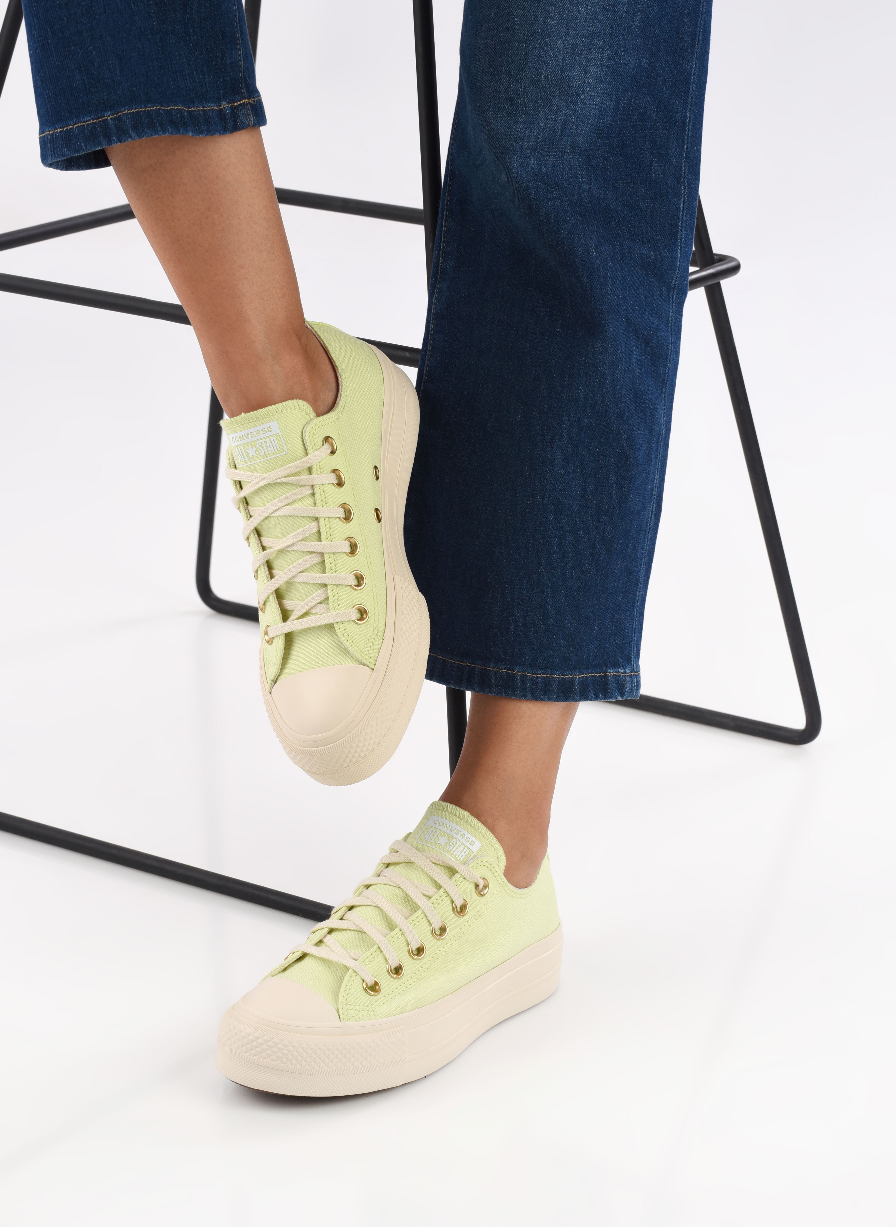 Baskets toile Chuck Taylor All Star Lift Canvas Crafte femme vert Converse Baskets toile Chuck Taylor All Star Lift Canvas Crafte femme vert PASTEL GREEN