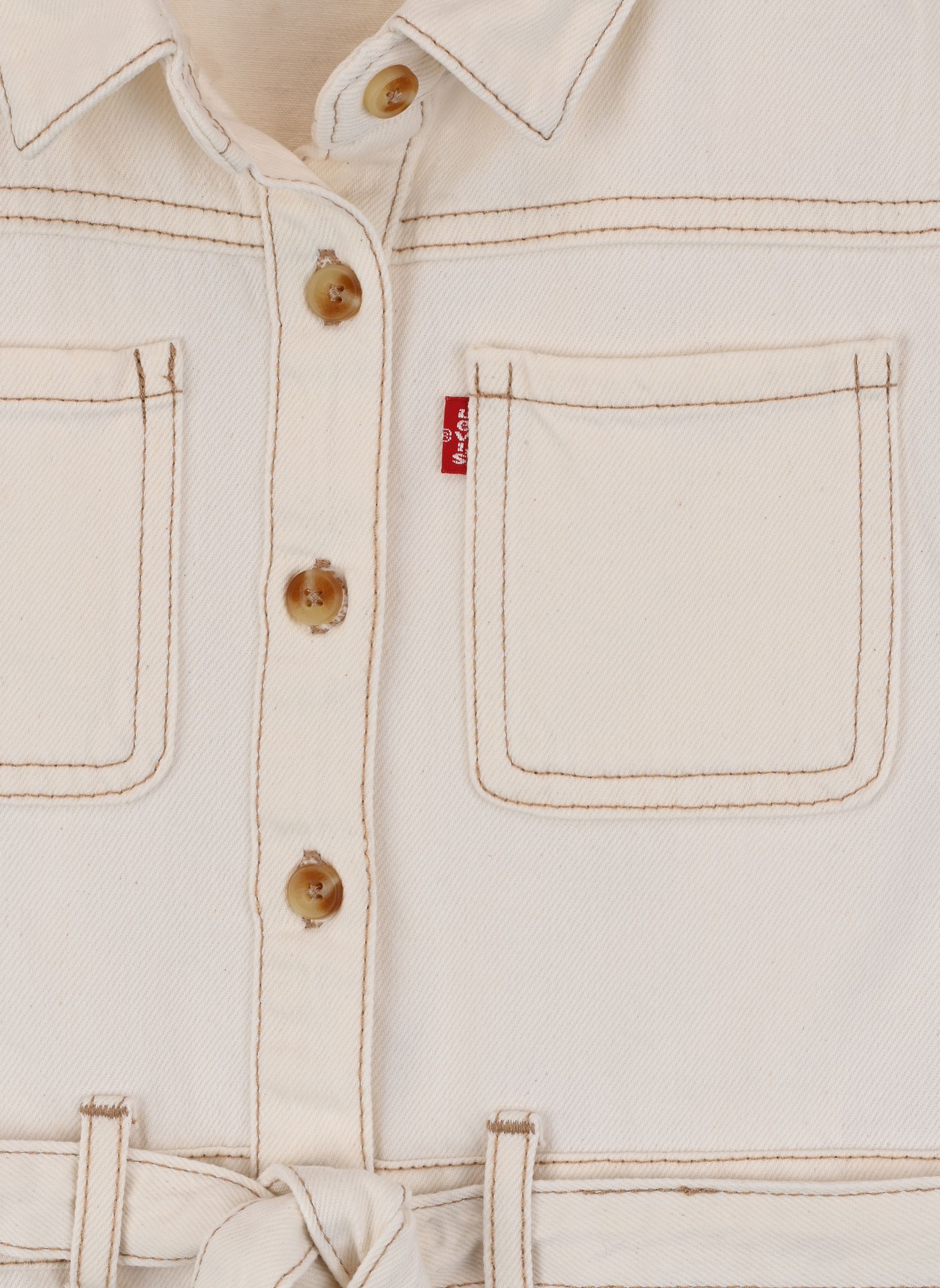 Robes Levi's Utility Organic Denim Dress fille blanc Levi's Kids Robes Levi's Utility Organic Denim Dress fille blanc NATURAL