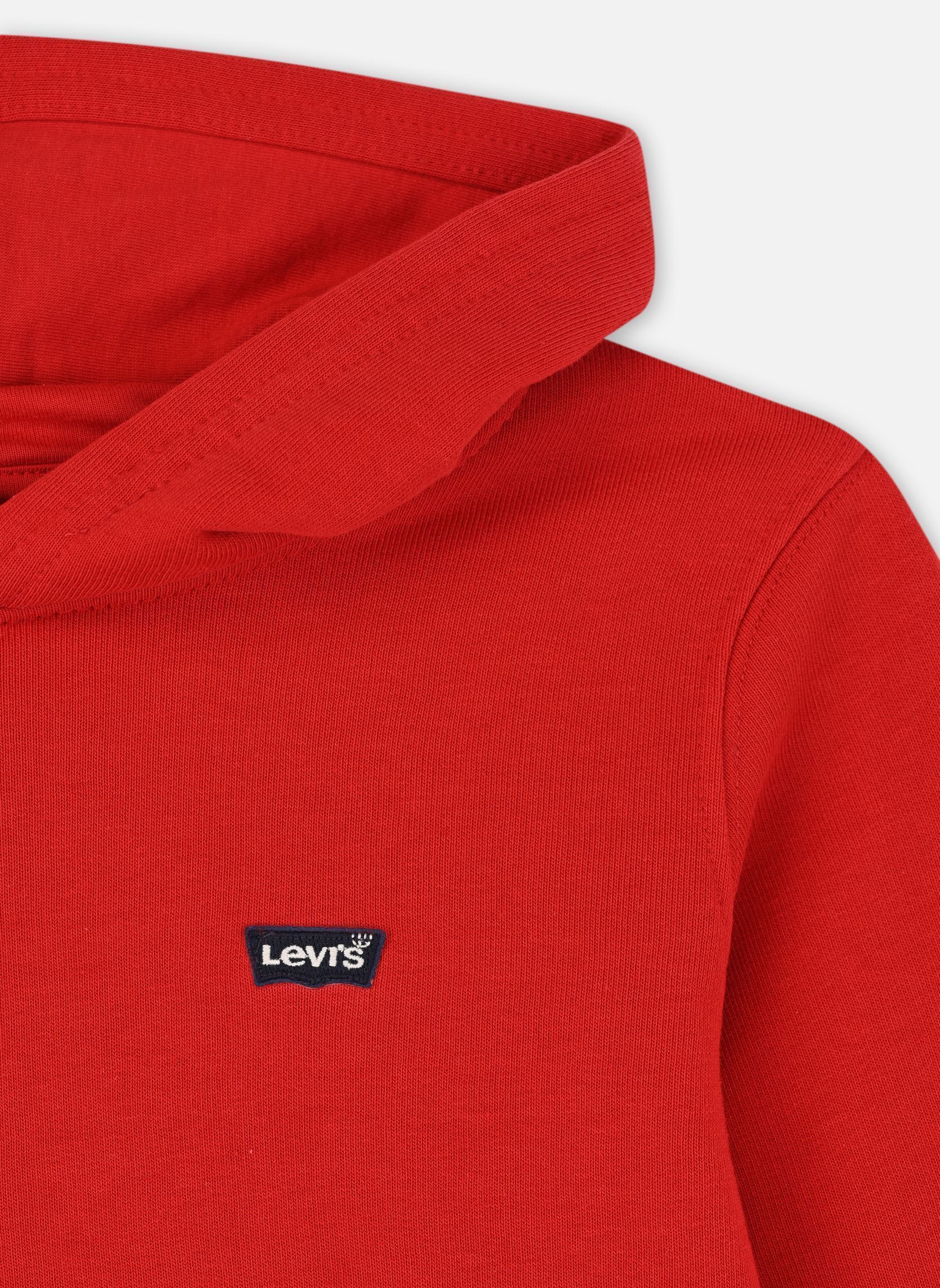 Felpe con cappuccio Levi's Mini Batwing Pullover Hoodie bambino rosso Levi's Kids Felpe con cappuccio Levi's Mini Batwing Pullover Hoodie bambino rosso Pompeian Red