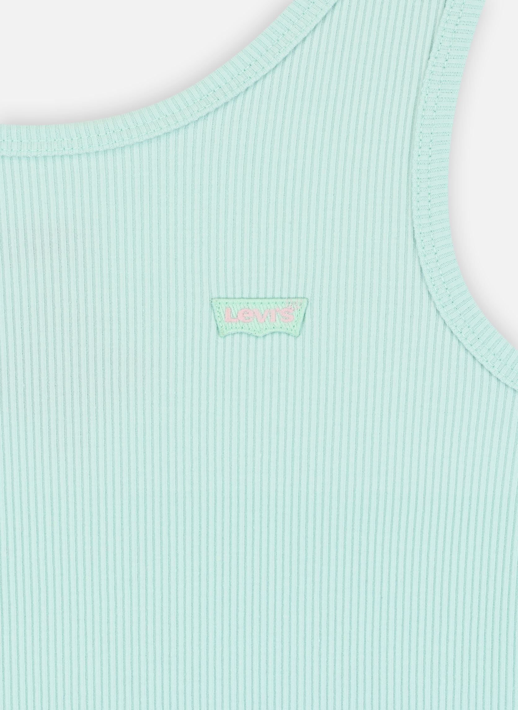 Hemdjes Levi's Meet and Greet Ribbed Tank Top meisjes groen Levi's Kids Hemdjes Levi's Meet and Greet Ribbed Tank Top meisjes groen Icy Morn