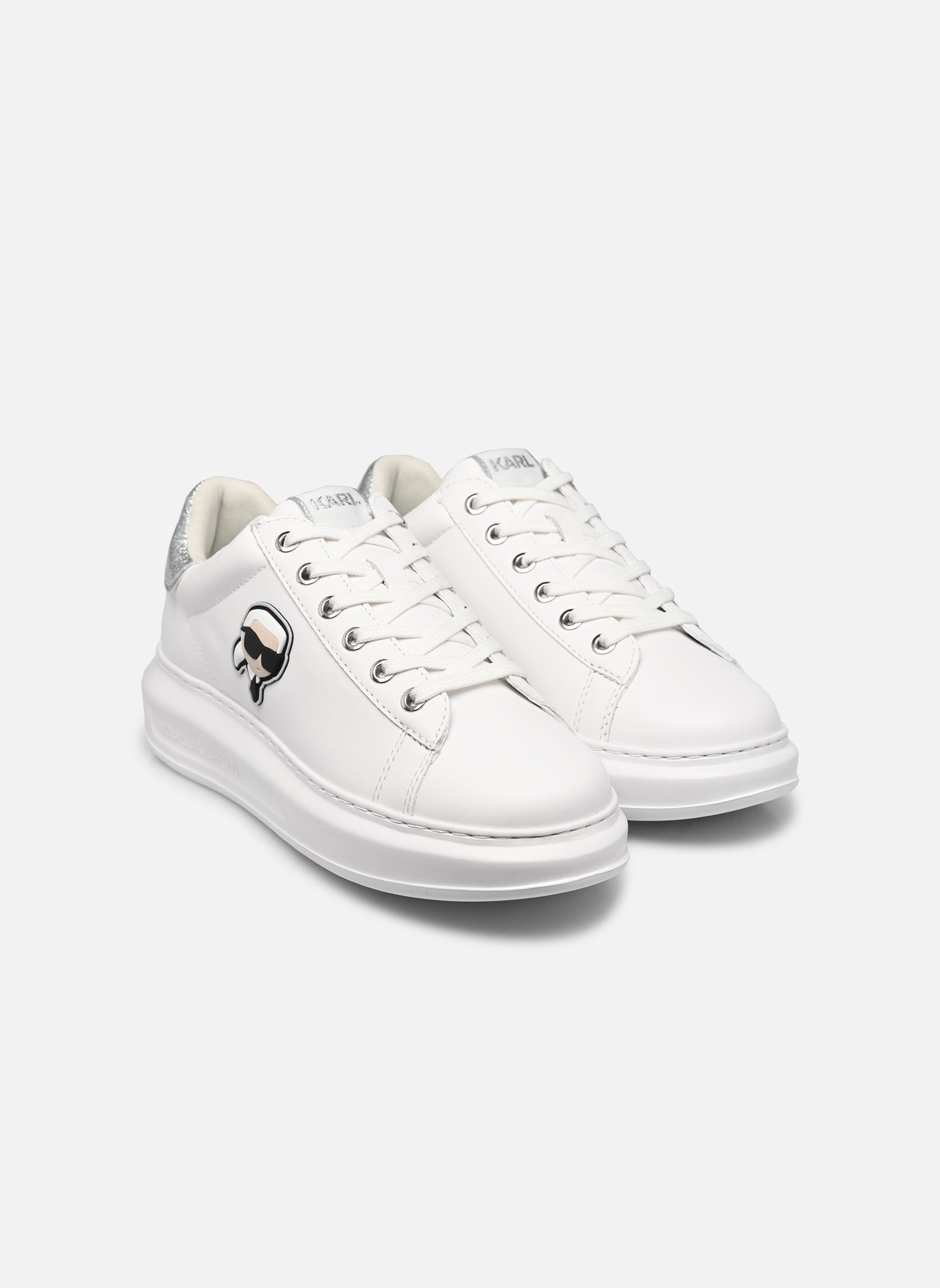 Baskets basses Kapri Karl Nft Lo Lace femme blanc Karl Lagerfeld Baskets basses Kapri Karl Nft Lo Lace femme blanc White Lthr W/Silver