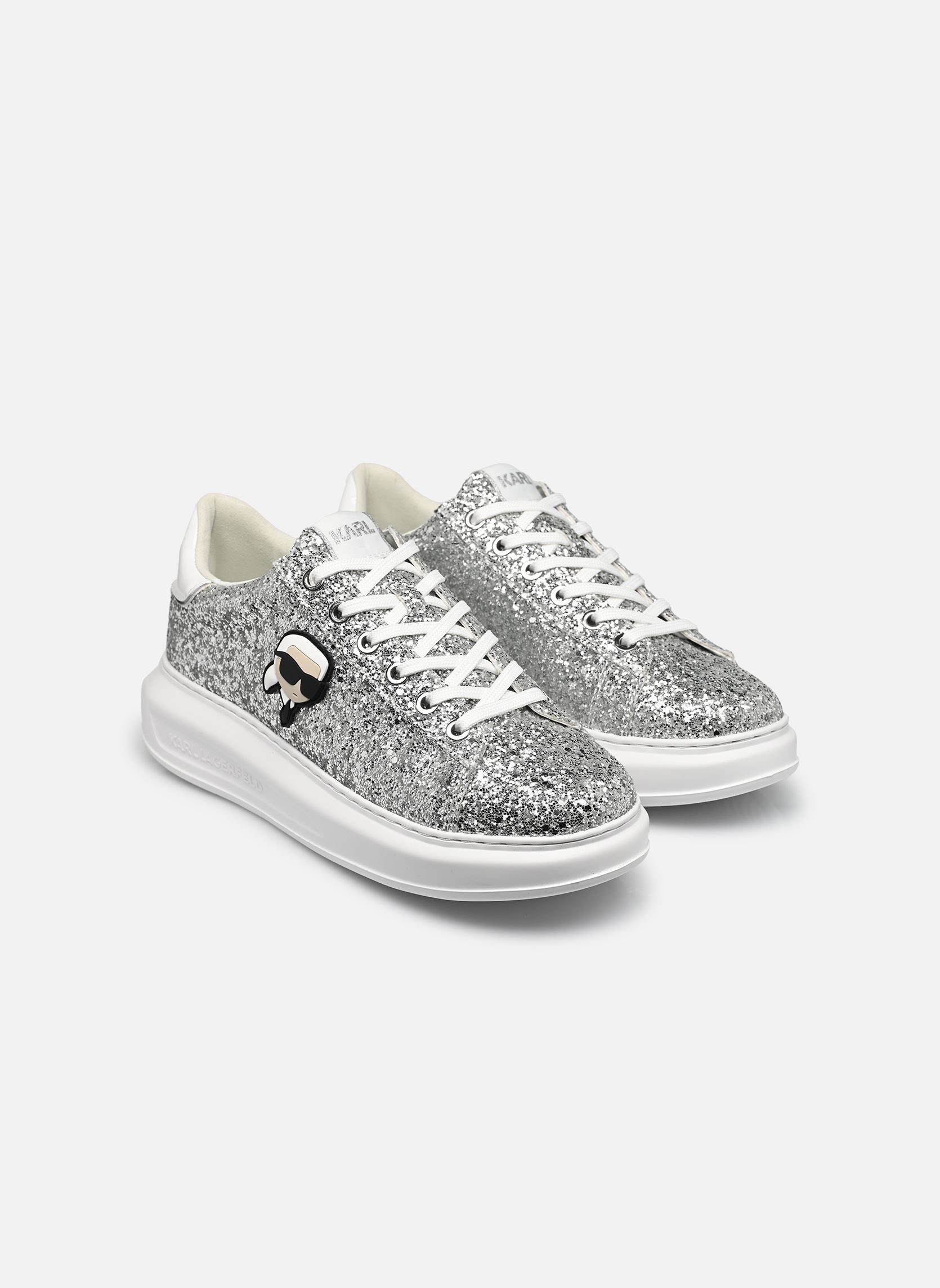 Sneakers basse Kapri Karl Nft Lo Lace donna argento Karl Lagerfeld Sneakers basse Kapri Karl Nft Lo Lace donna argento Heavy Glitter Silver
