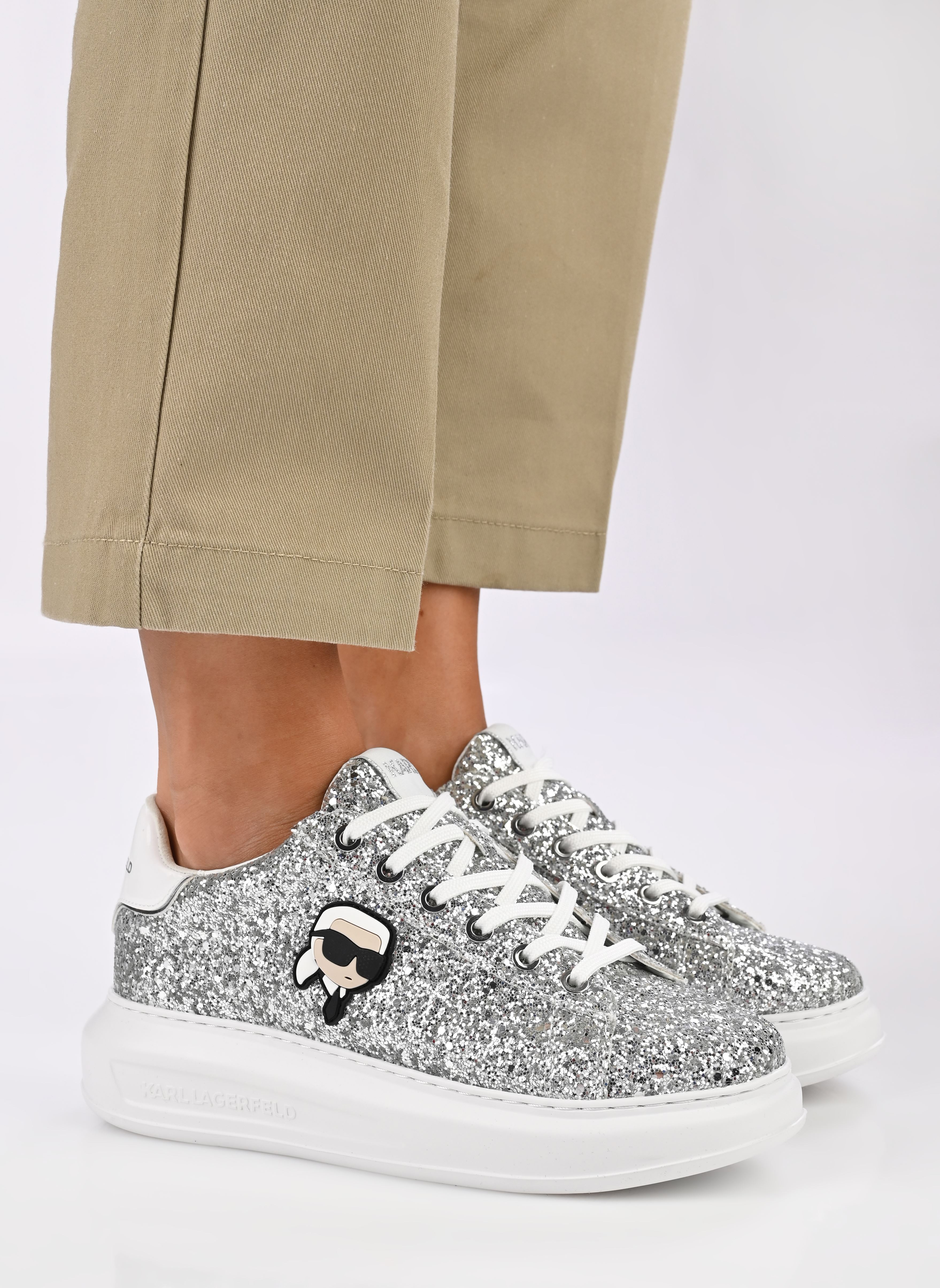 Sneakers basse Kapri Karl Nft Lo Lace donna argento Karl Lagerfeld Sneakers basse Kapri Karl Nft Lo Lace donna argento Heavy Glitter Silver