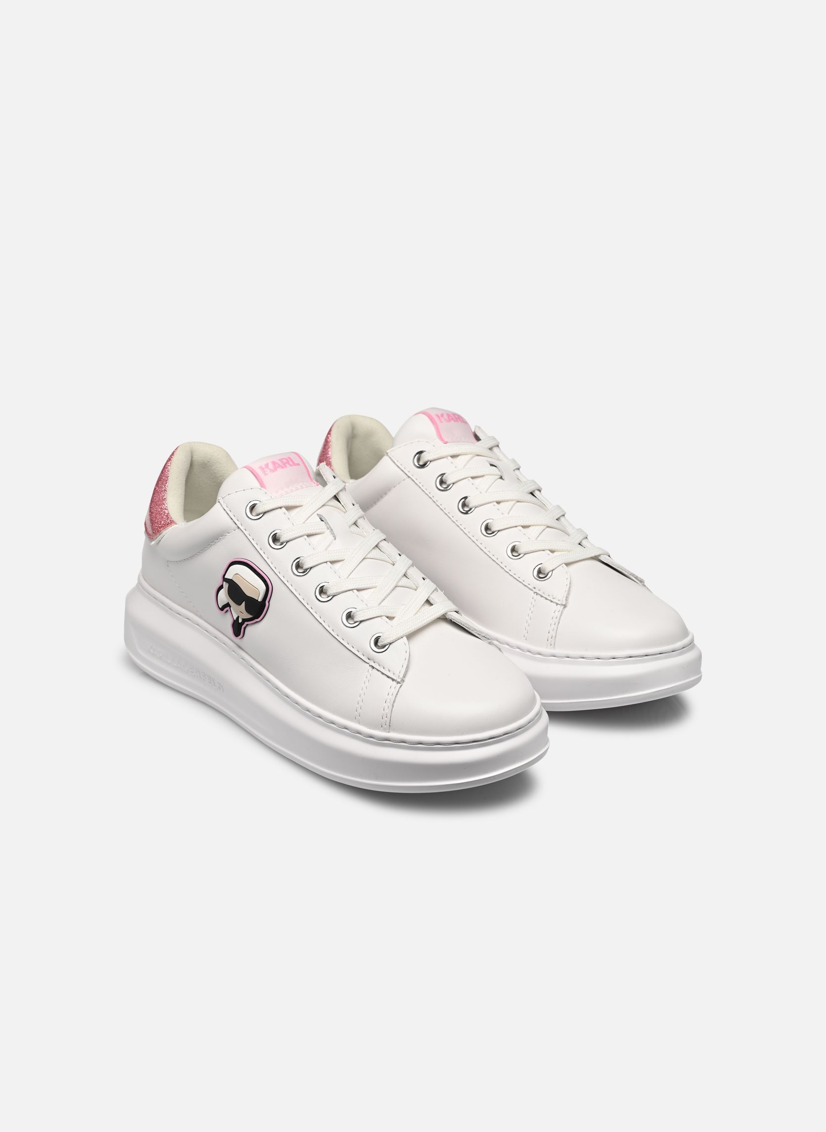 Lage sneakers Kapri Karl Nft Lo Lace dames wit Karl Lagerfeld Lage sneakers Kapri Karl Nft Lo Lace dames wit White Lthr W/Pink