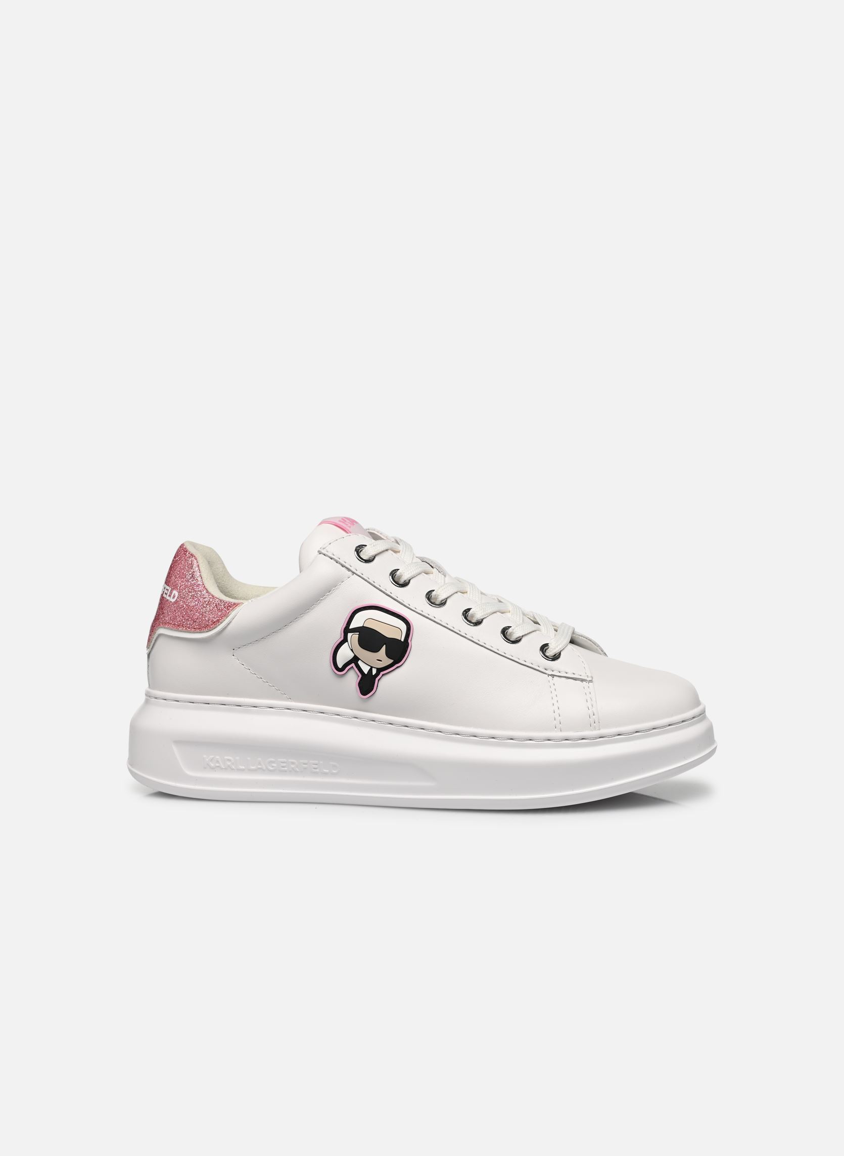 Lage sneakers Kapri Karl Nft Lo Lace dames wit Karl Lagerfeld Lage sneakers Kapri Karl Nft Lo Lace dames wit White Lthr W/Pink