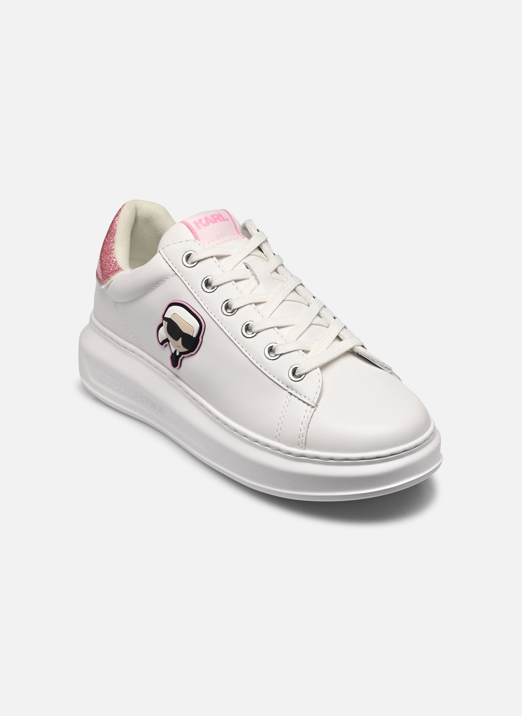 Lage sneakers Kapri Karl Nft Lo Lace dames wit Karl Lagerfeld Lage sneakers Kapri Karl Nft Lo Lace dames wit White Lthr W/Pink