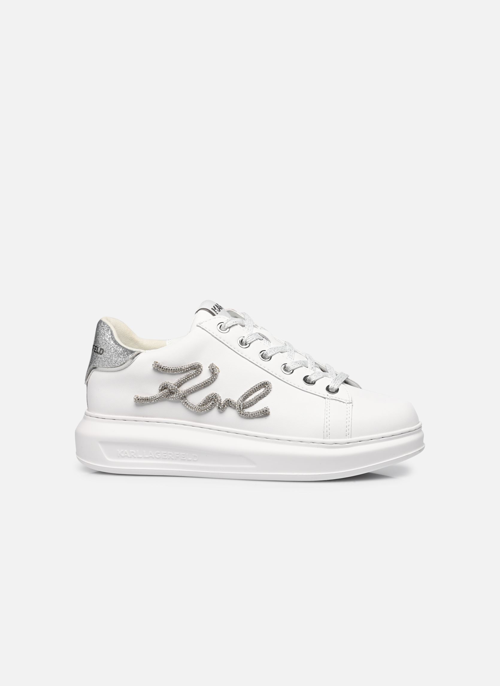 Baskets basses Kapri Signia Rhinestone Lo femme blanc Karl Lagerfeld Baskets basses Kapri Signia Rhinestone Lo femme blanc White Lthr w/Silver N