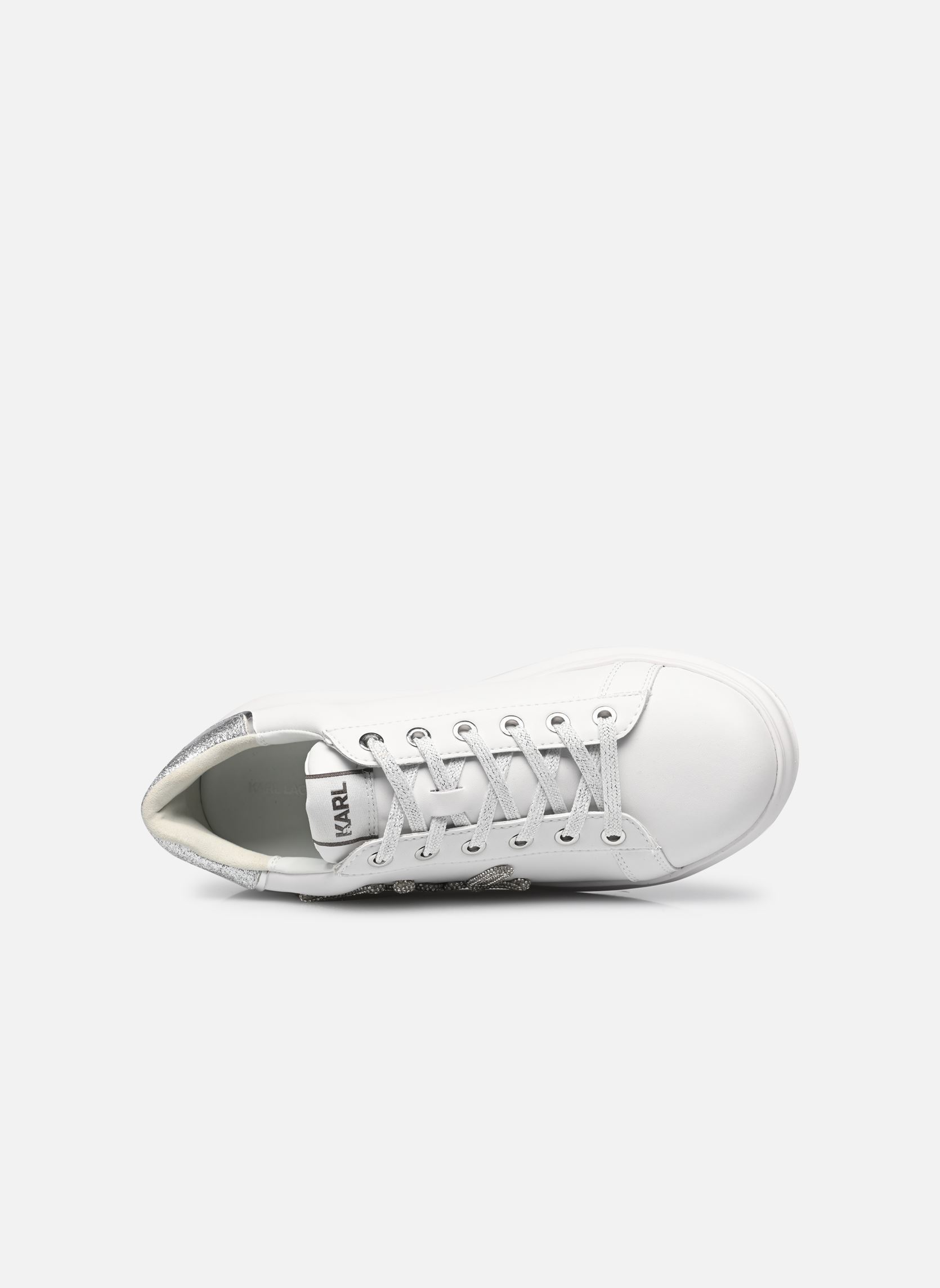 Baskets basses Kapri Signia Rhinestone Lo femme blanc Karl Lagerfeld Baskets basses Kapri Signia Rhinestone Lo femme blanc White Lthr w/Silver N