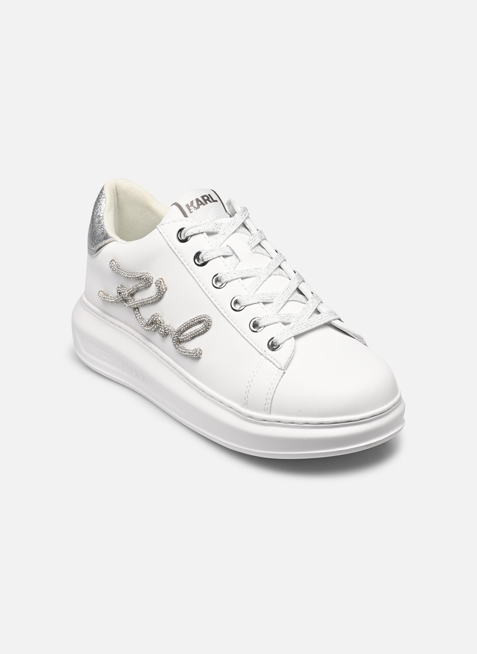 Baskets basses Kapri Signia Rhinestone Lo femme blanc Karl Lagerfeld Baskets basses Kapri Signia Rhinestone Lo femme blanc White Lthr w/Silver N