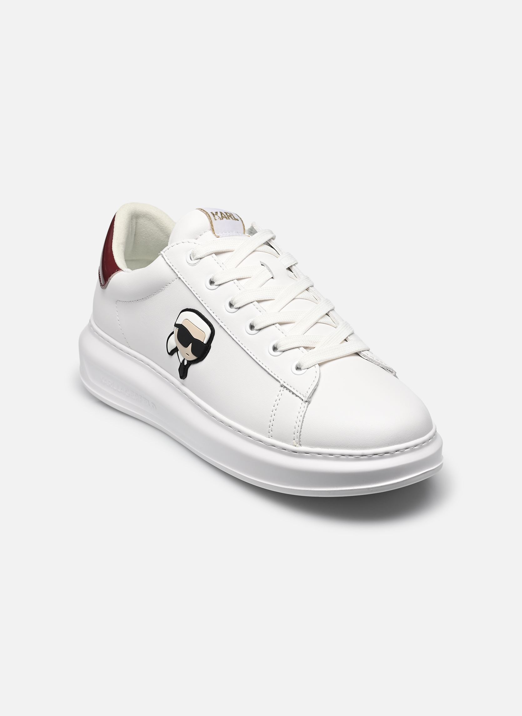 Baskets basses Kapri Mens Karl Nft Lo Lace homme blanc Karl Lagerfeld Baskets basses Kapri Mens Karl Nft Lo Lace homme blanc White Lthr w/Burgundy