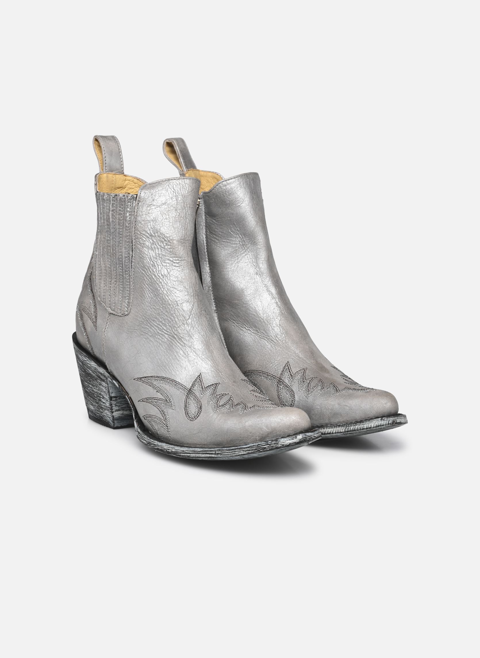 Bottines santiags Fury femme argent Mexicana Bottines santiags Fury femme argent NACAR METALLIC