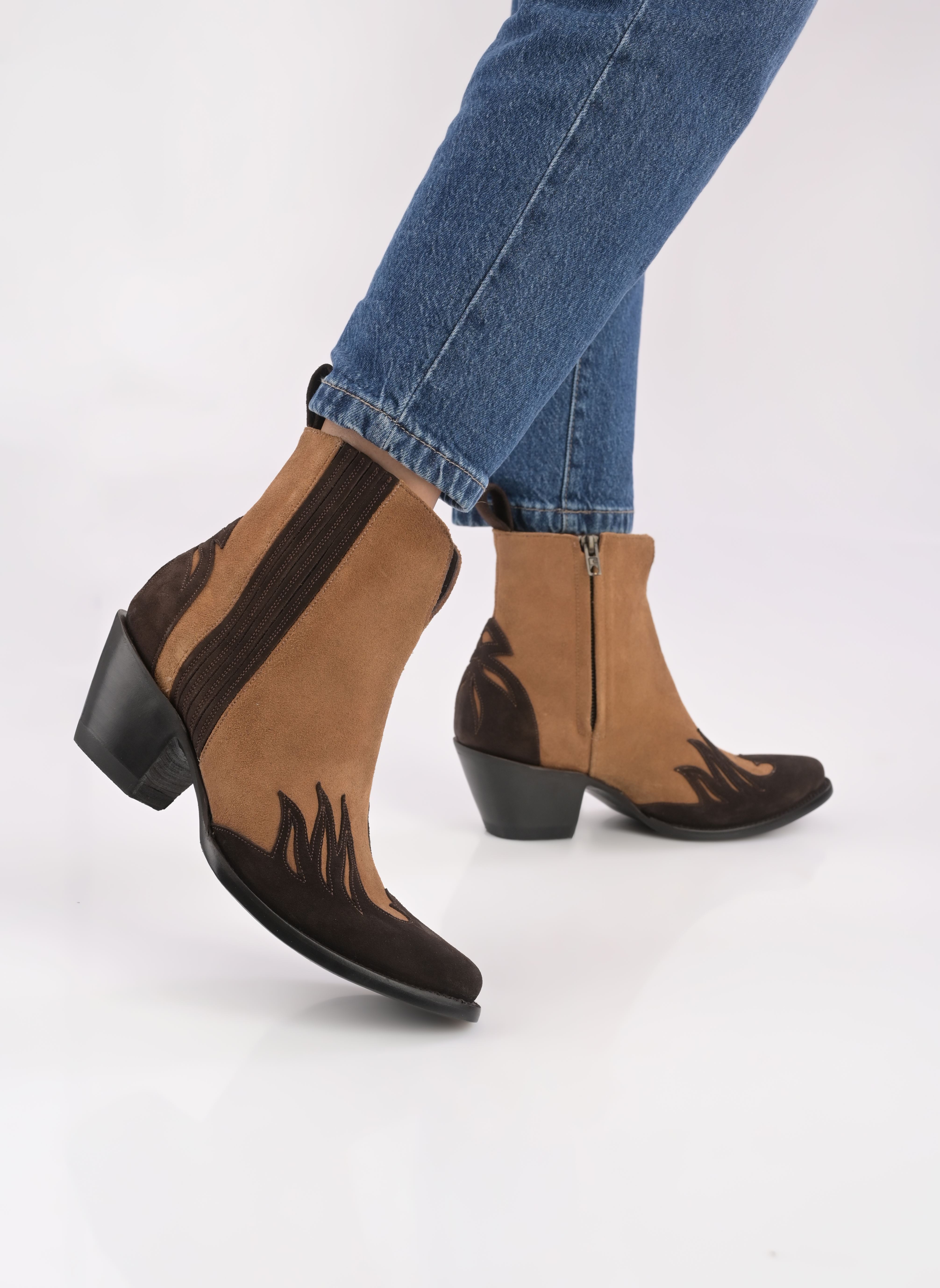 Stivaletti western Infierno donna marrone Mexicana Stivaletti western Infierno donna marrone SUEDE OCRE