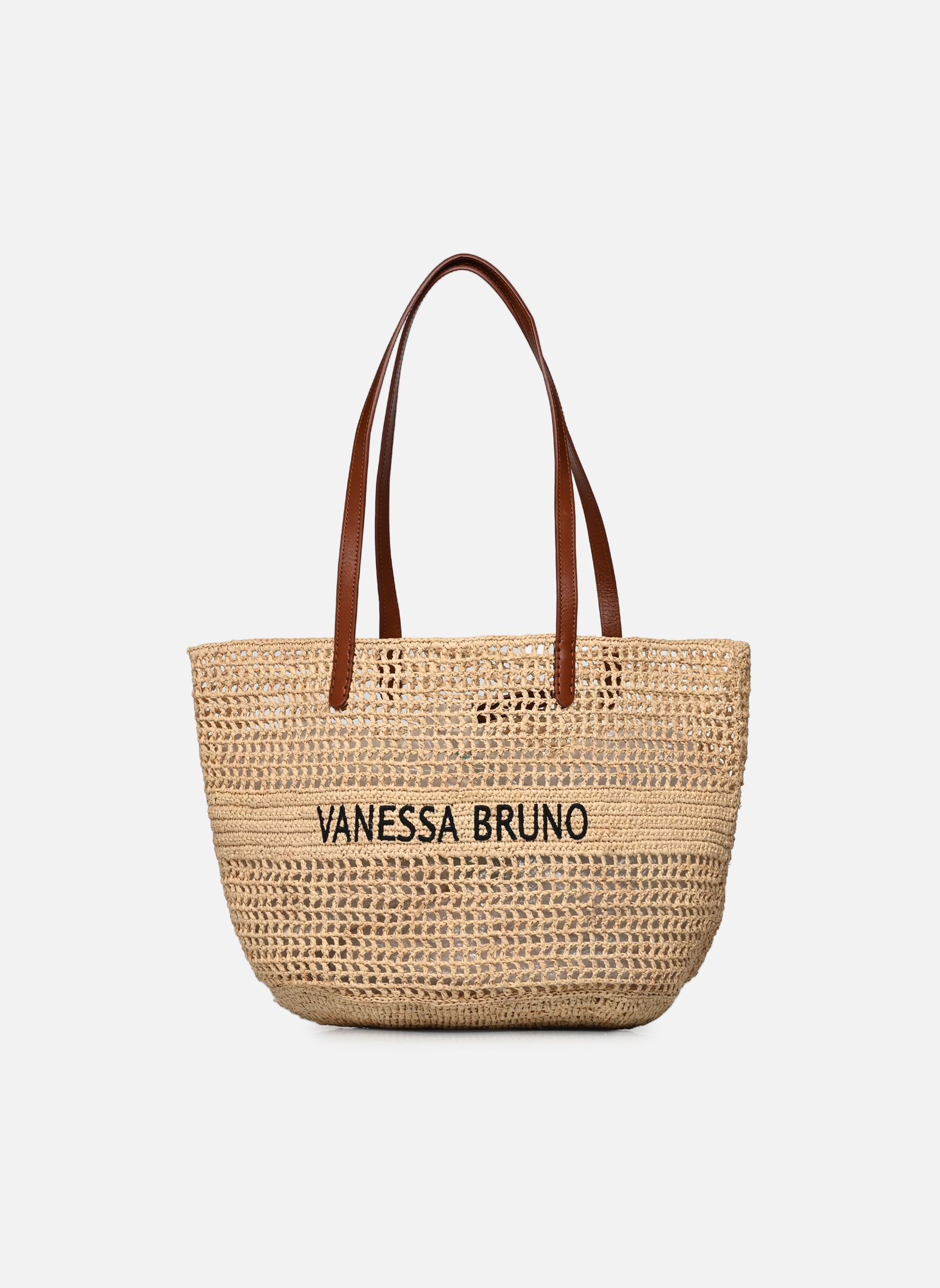 Körbe Panier Raphia Brode Logo Avec Anses Cuir damen beige Vanessa Bruno Körbe Panier Raphia Brode Logo Avec Anses Cuir damen beige SABLE/NOIR