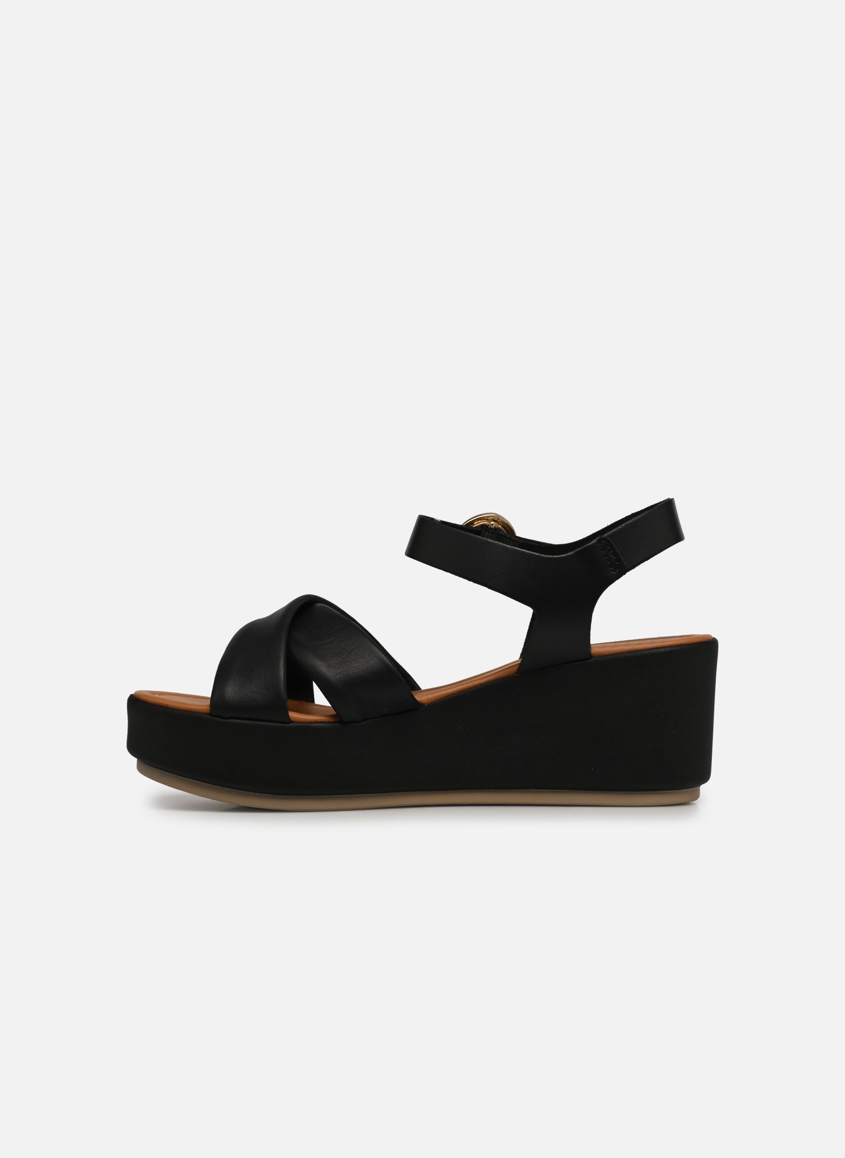 Sandalen met sleehak en plateau AMBRE dames zwart JB Martin Sandalen met sleehak en plateau AMBRE dames zwart Nappa Noir
