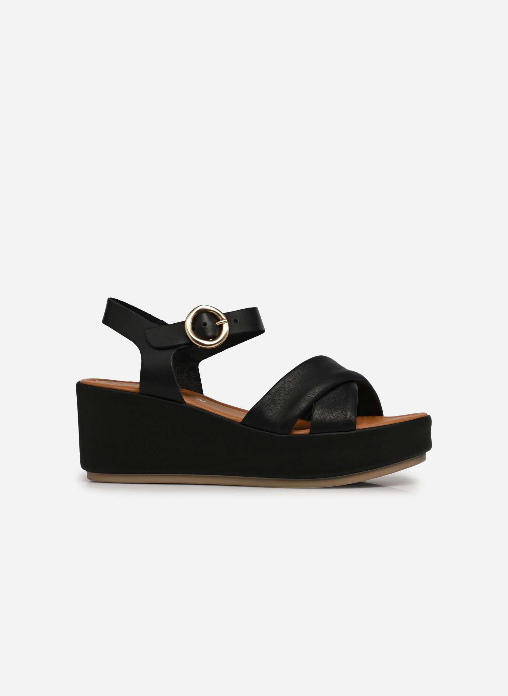 Sandalen met sleehak en plateau AMBRE dames zwart JB Martin Sandalen met sleehak en plateau AMBRE dames zwart Nappa Noir