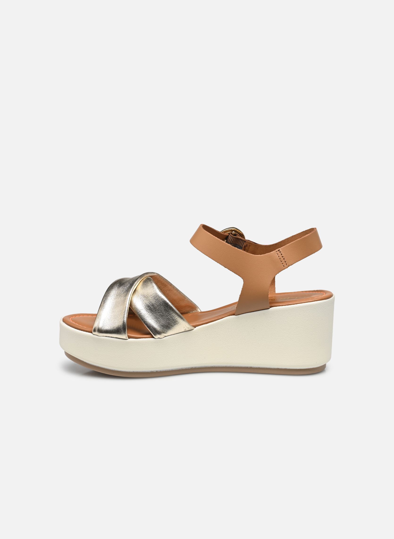 Sandali con zeppa e plateau AMBRE donna oro e bronzo JB Martin Sandali con zeppa e plateau AMBRE donna oro e bronzo METAL DORE