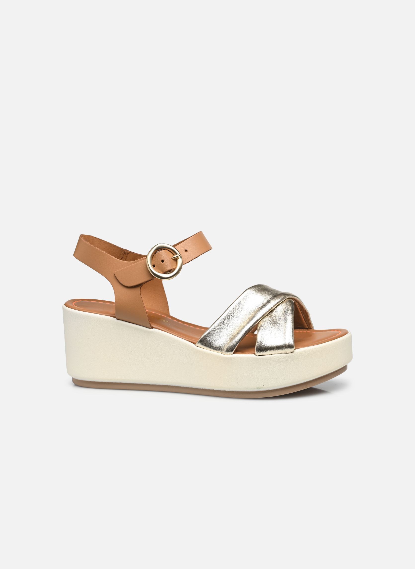 Sandali con zeppa e plateau AMBRE donna oro e bronzo JB Martin Sandali con zeppa e plateau AMBRE donna oro e bronzo METAL DORE