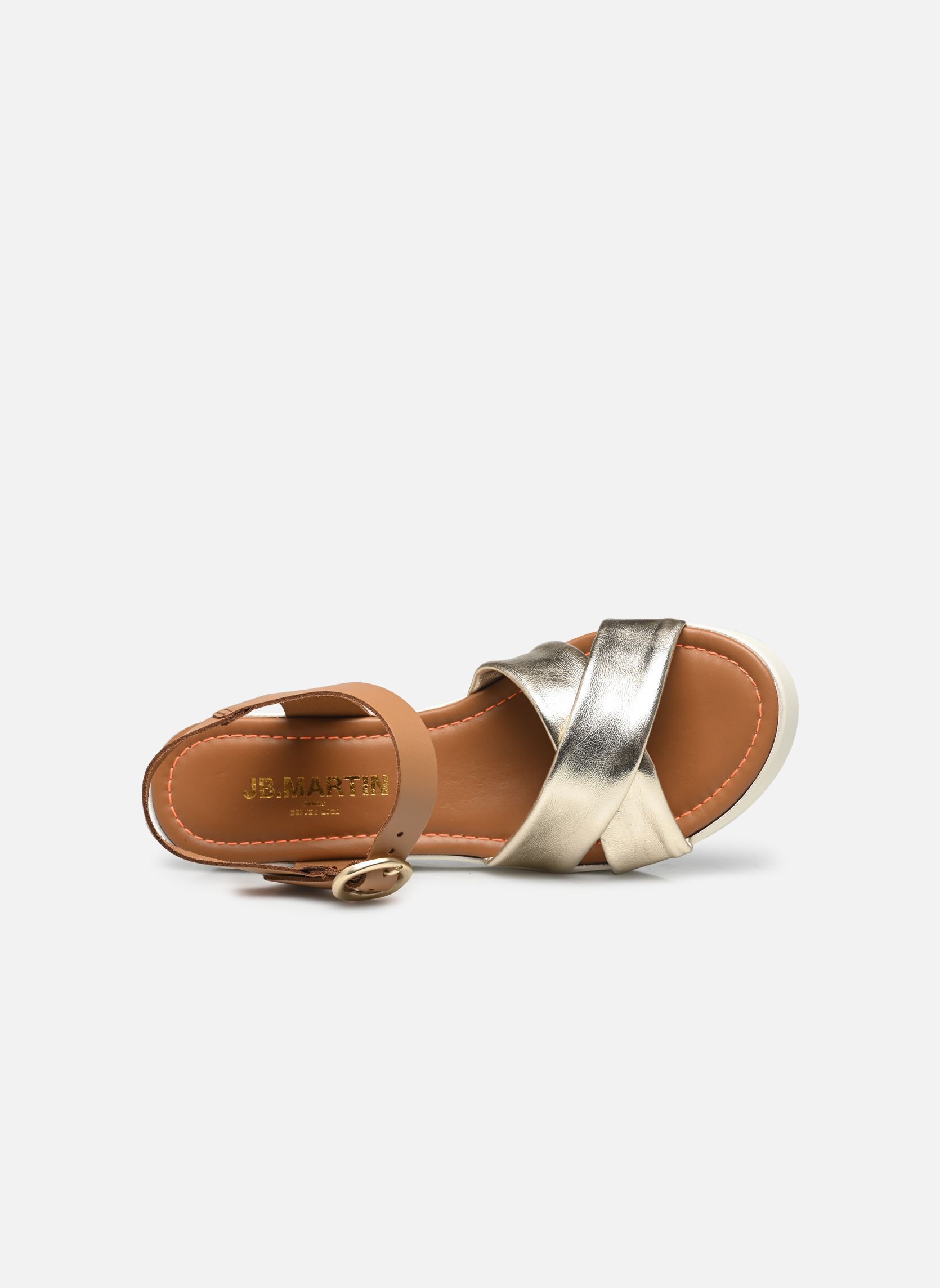 Sandali con zeppa e plateau AMBRE donna oro e bronzo JB Martin Sandali con zeppa e plateau AMBRE donna oro e bronzo METAL DORE
