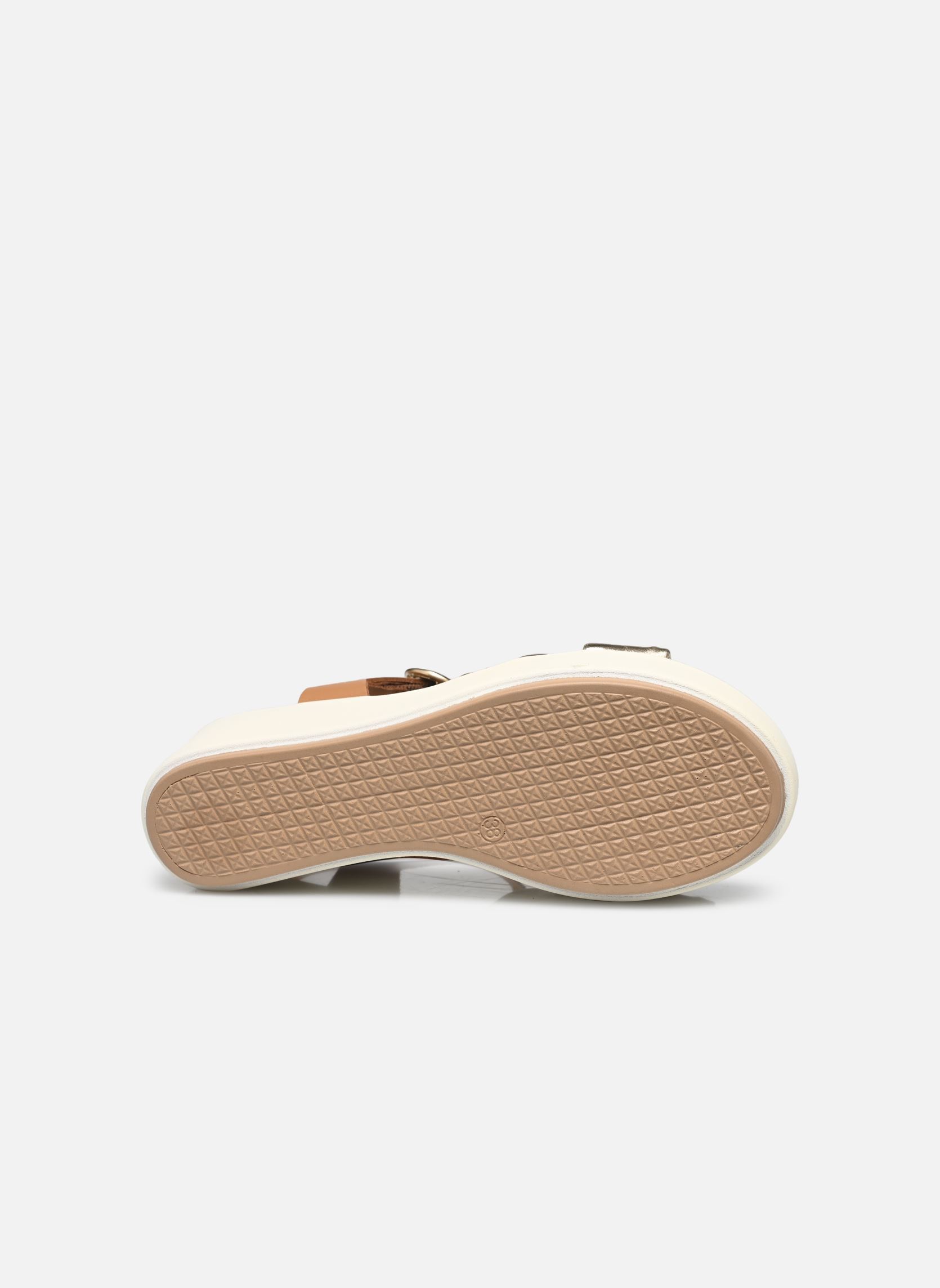 Sandali con zeppa e plateau AMBRE donna oro e bronzo JB Martin Sandali con zeppa e plateau AMBRE donna oro e bronzo METAL DORE