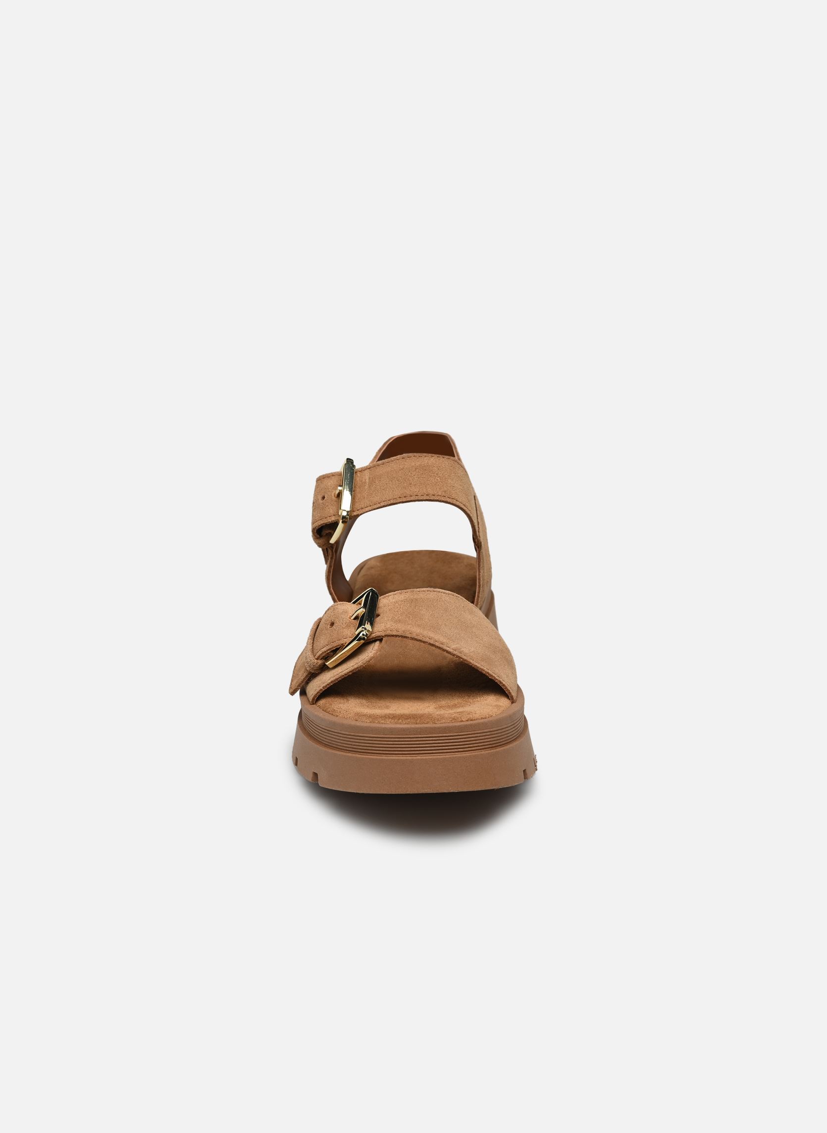 Sandali con zeppa e plateau DELIA donna marrone JB Martin Sandali con zeppa e plateau DELIA donna marrone croute camel