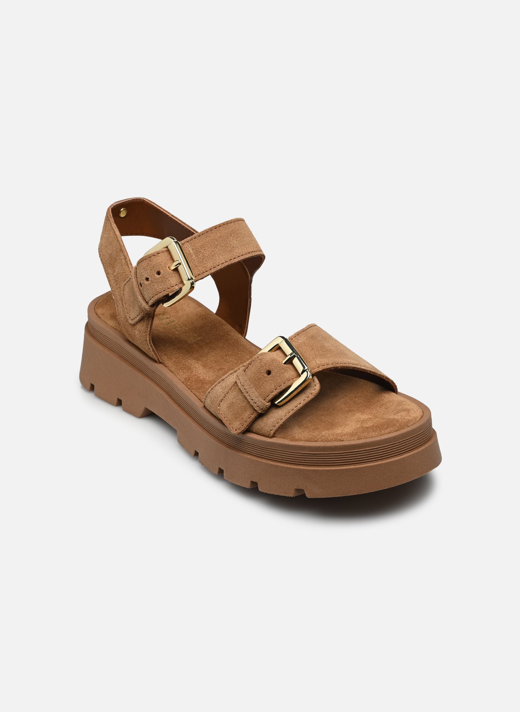 Sandali con zeppa e plateau DELIA donna marrone JB Martin Sandali con zeppa e plateau DELIA donna marrone croute camel