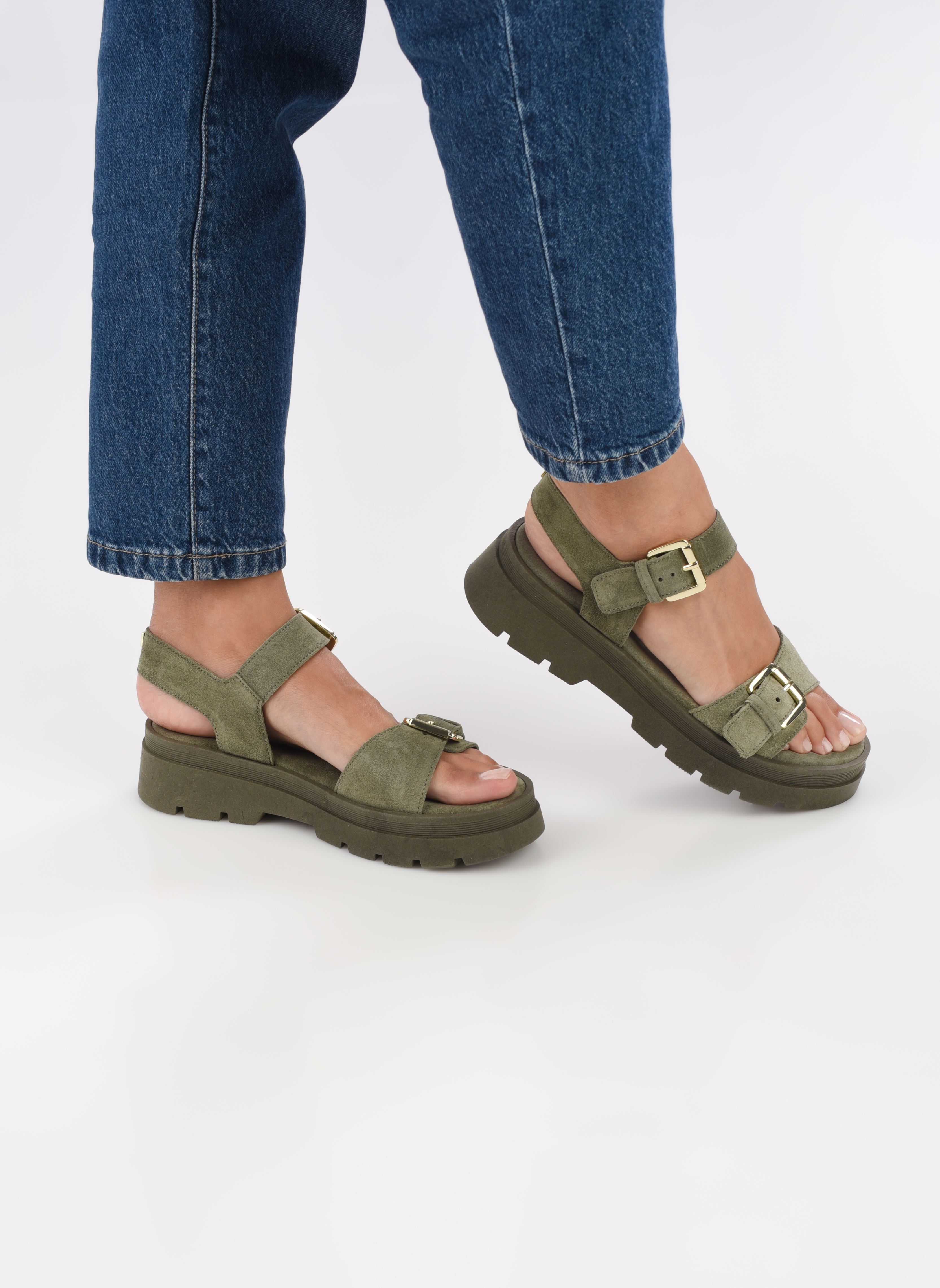 Keil- und Plateausandalen DELIA damen grün JB Martin Keil- und Plateausandalen DELIA damen grün Croute Kaki