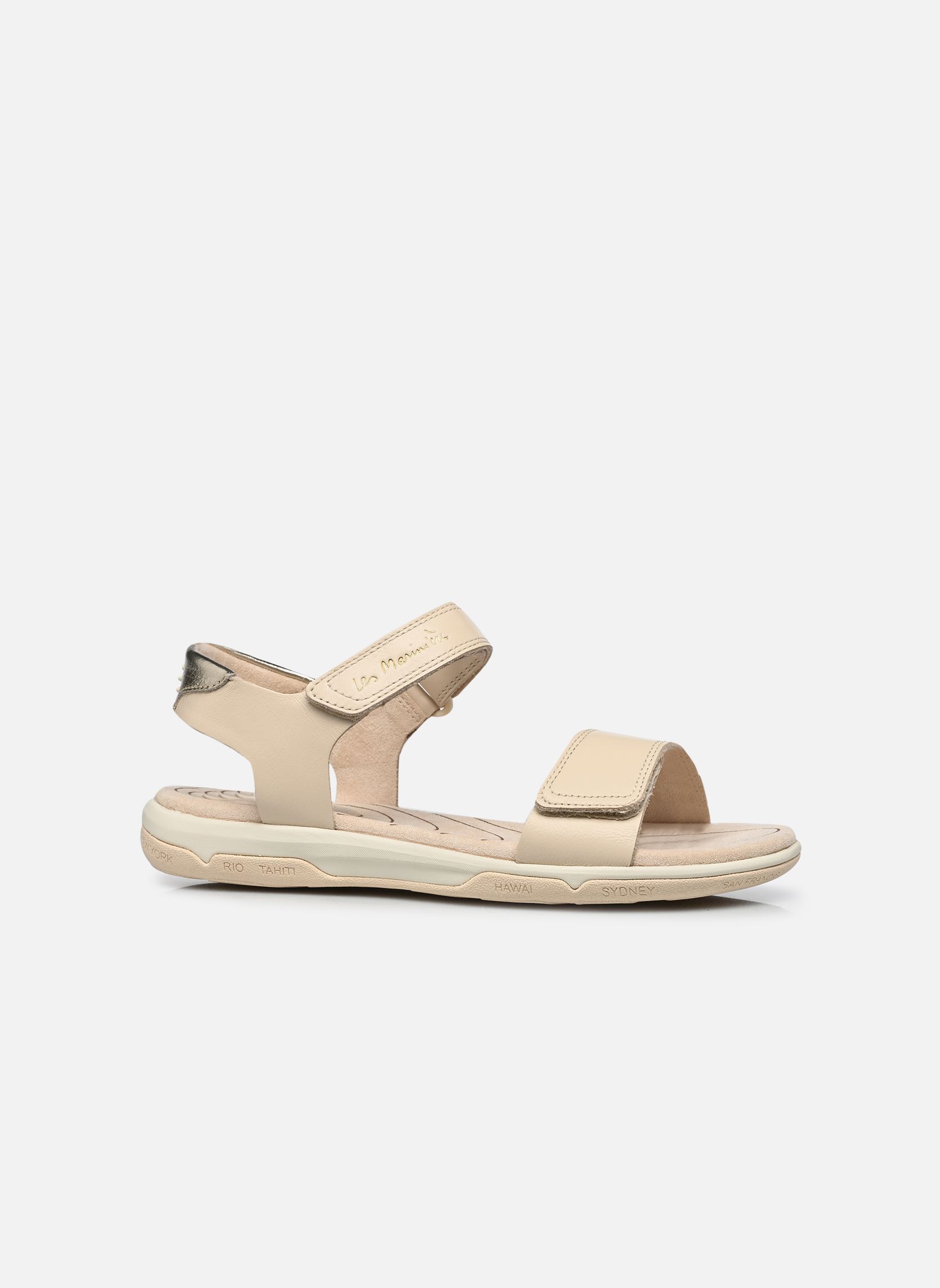 Sandales plates Jazsuny femme blanc TBS Sandales plates Jazsuny femme blanc LIN + CHAMPAGNE