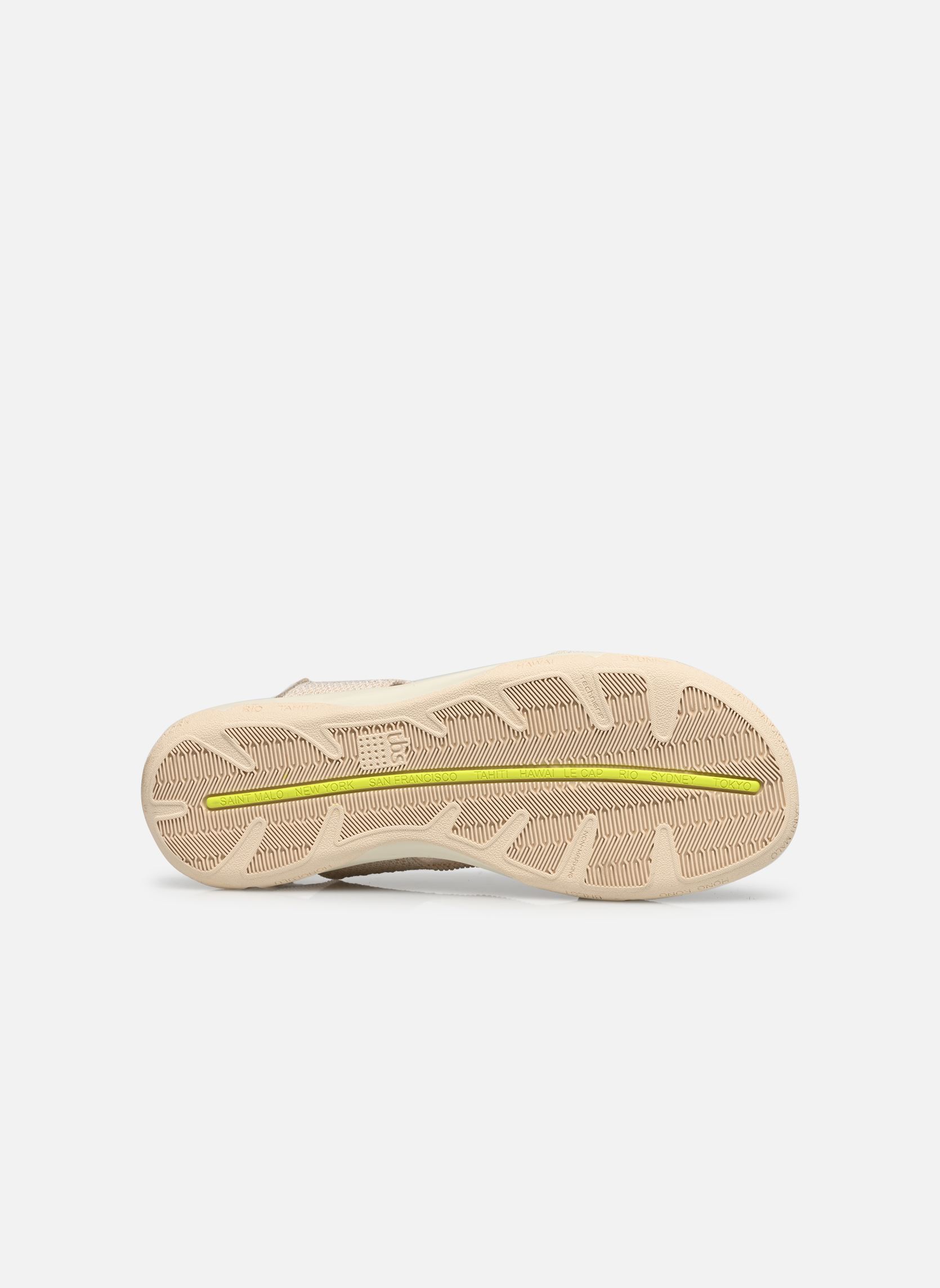Platte sandalen Jazzfit dames beige TBS Platte sandalen Jazzfit dames beige CHINE LIN + GOLD