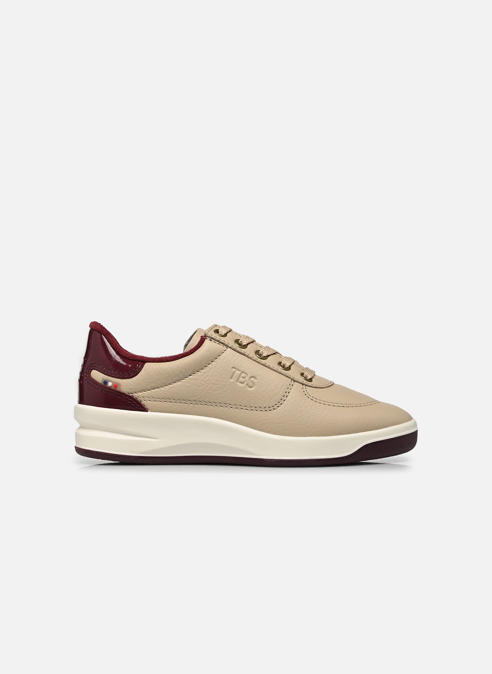 Baskets basses Brandie femme beige TBS Made in France Baskets basses Brandie femme beige BEIGE + BORDEAUX