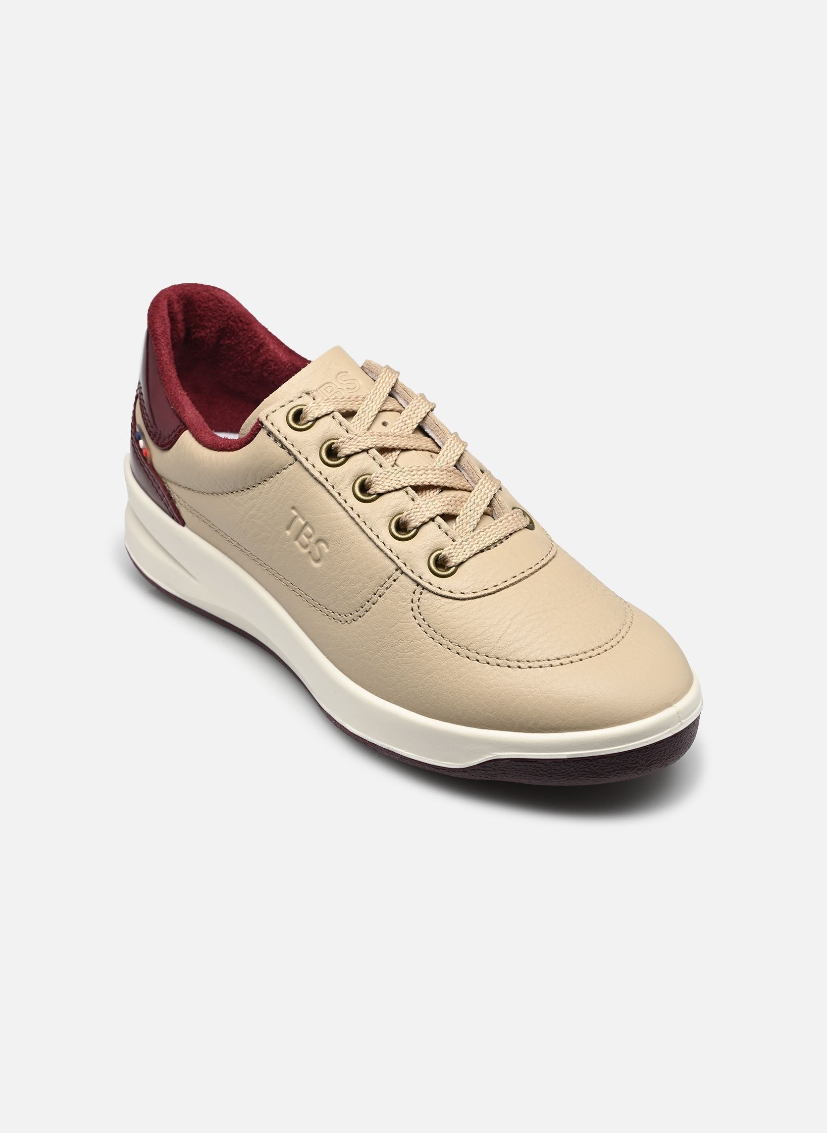 Baskets basses Brandie femme beige TBS Made in France Baskets basses Brandie femme beige BEIGE + BORDEAUX